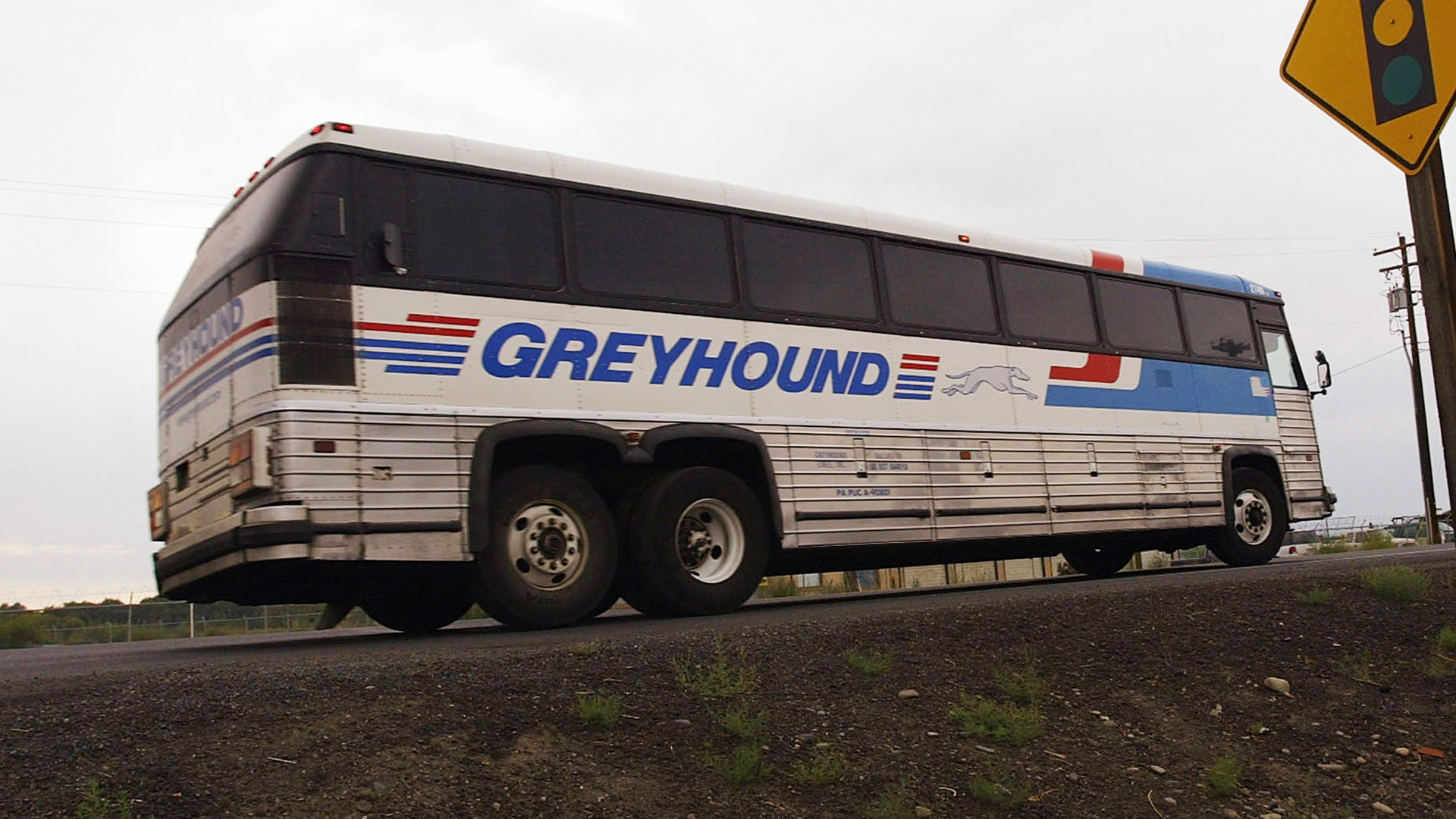 A Greyhound bus is seen in a file photo from 2004. (Credit: Spencer Platt/Getty Images for Fortune Magazine)