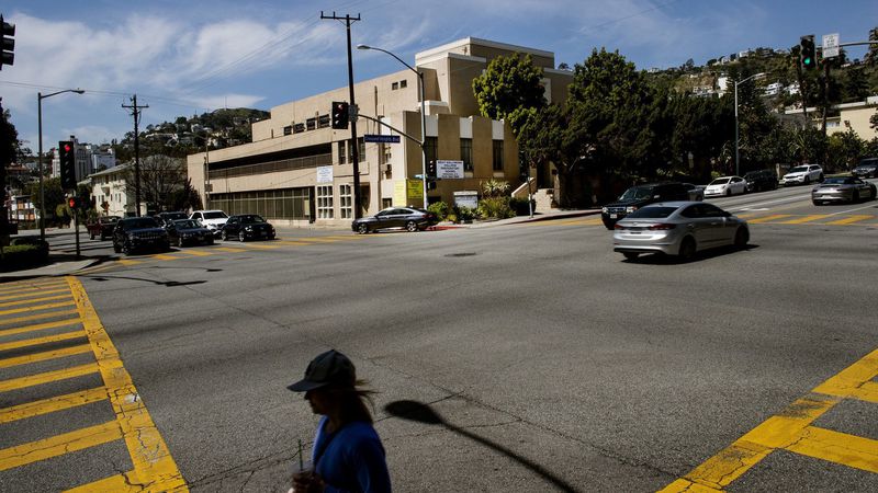 Located at the corner of North Crescent Heights Boulevard and Fountain Avenue, West Hollywood College Preparatory School is a small private campus that has been linked to the nationwide college admissions scandal. (Credit: Gina Ferazzi / Los Angeles Times)