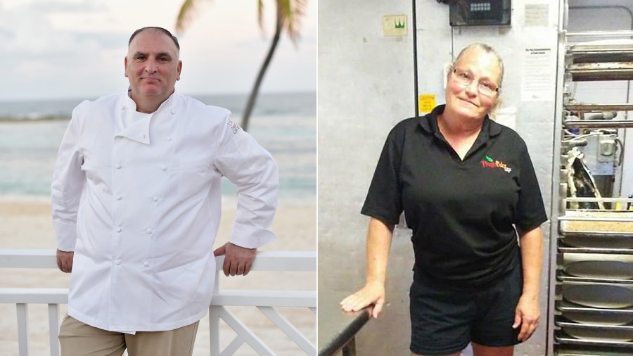 Chef Jose Andres, left, and Bonnie Kimball, right, are seen in photos from Getty Images and CNN Wire.