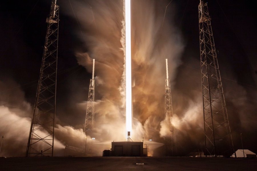 A Falcon rocket takes off from Cape Canaveral, Florida on May 4, 2019. (Credit: SpaceX)