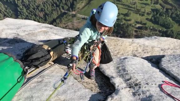 Selah Schneiter climbs Yosemite's El Capitan on June 12, 2019. (Credit: CNN)