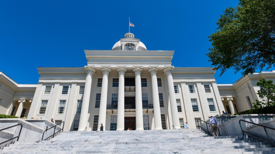 The Alabama State Capitol stands on May 15, 2019 in Montgomery, Alabama. (Credit: Julie Bennett/Getty Images)