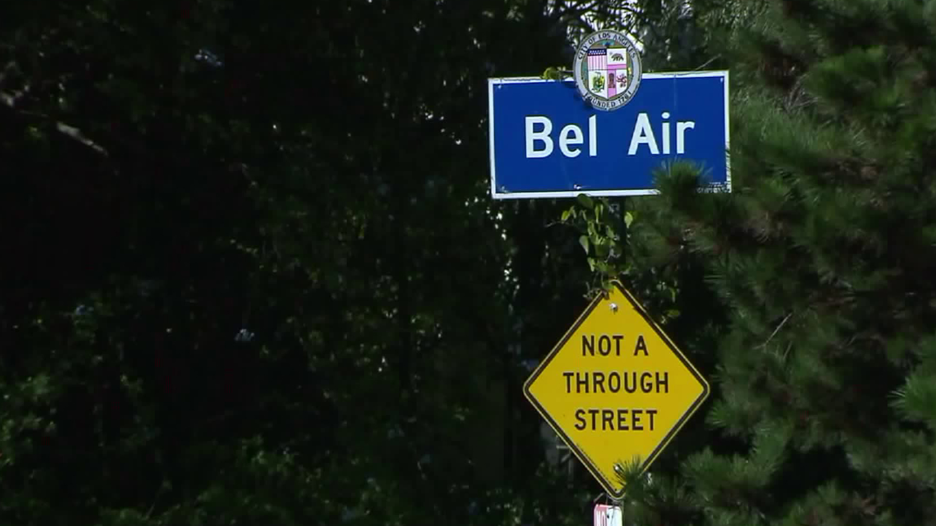 A street sign is seen in Bel Air in this file photo. (Credit: KTLA)