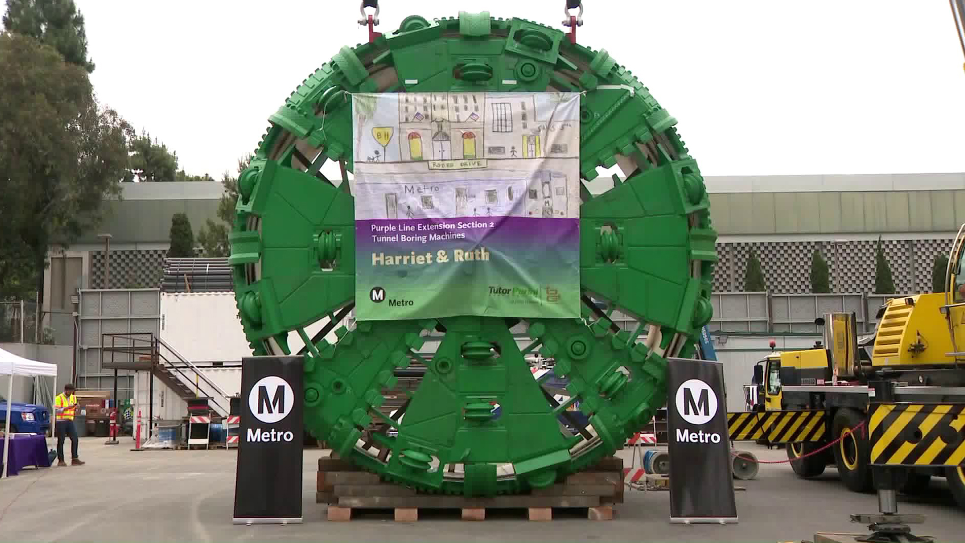 Metro officials unveiled two new Tunnel Boring Machines for the Purple Line extension project on June 17, 2019. (Credit: KTLA)