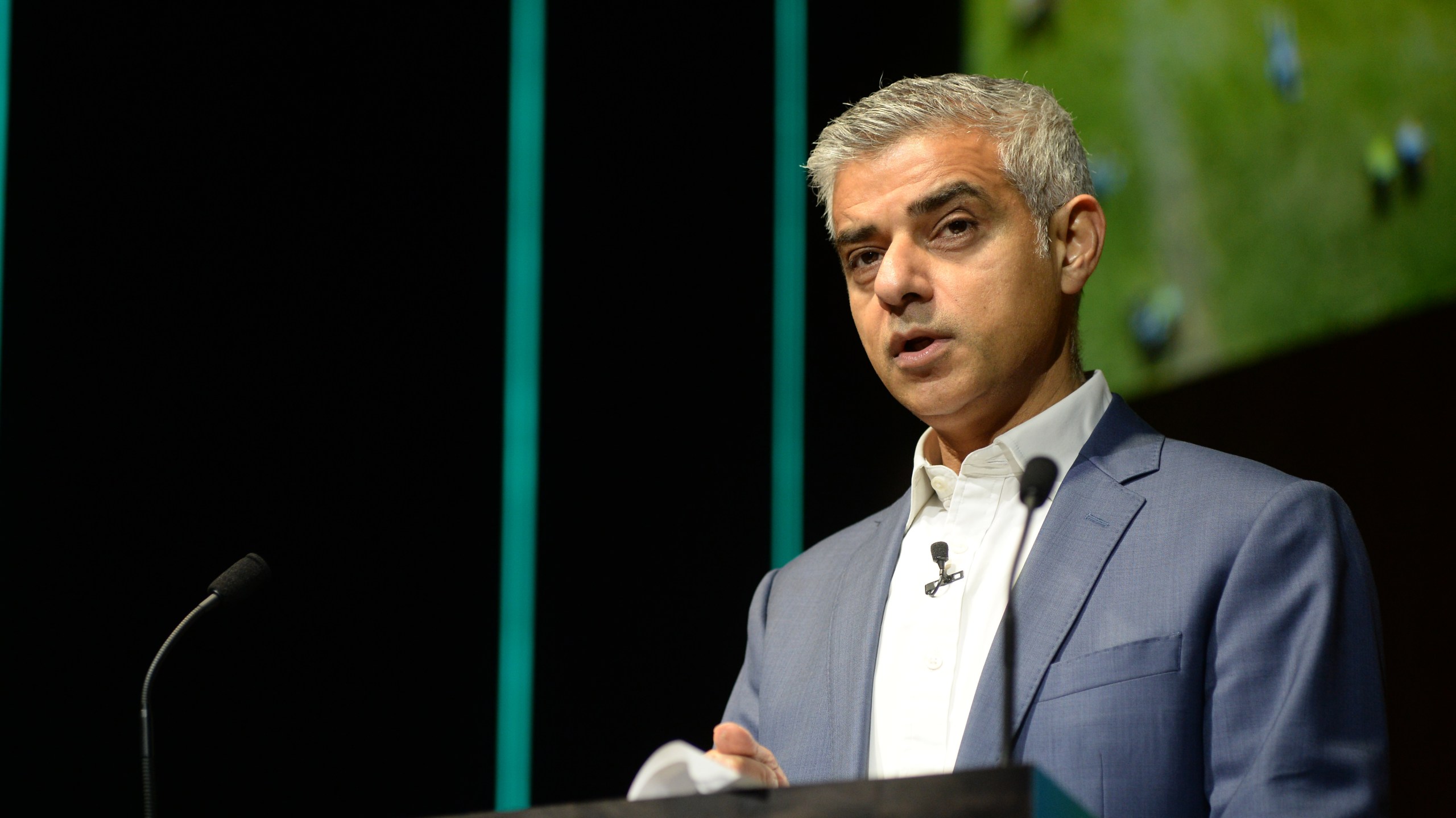 Sadiq Khan, Mayor of London during The Climate Change Conference held at Bloomberg London on December 12, 2018 in London, England. (Credit: SAV/Getty Images)