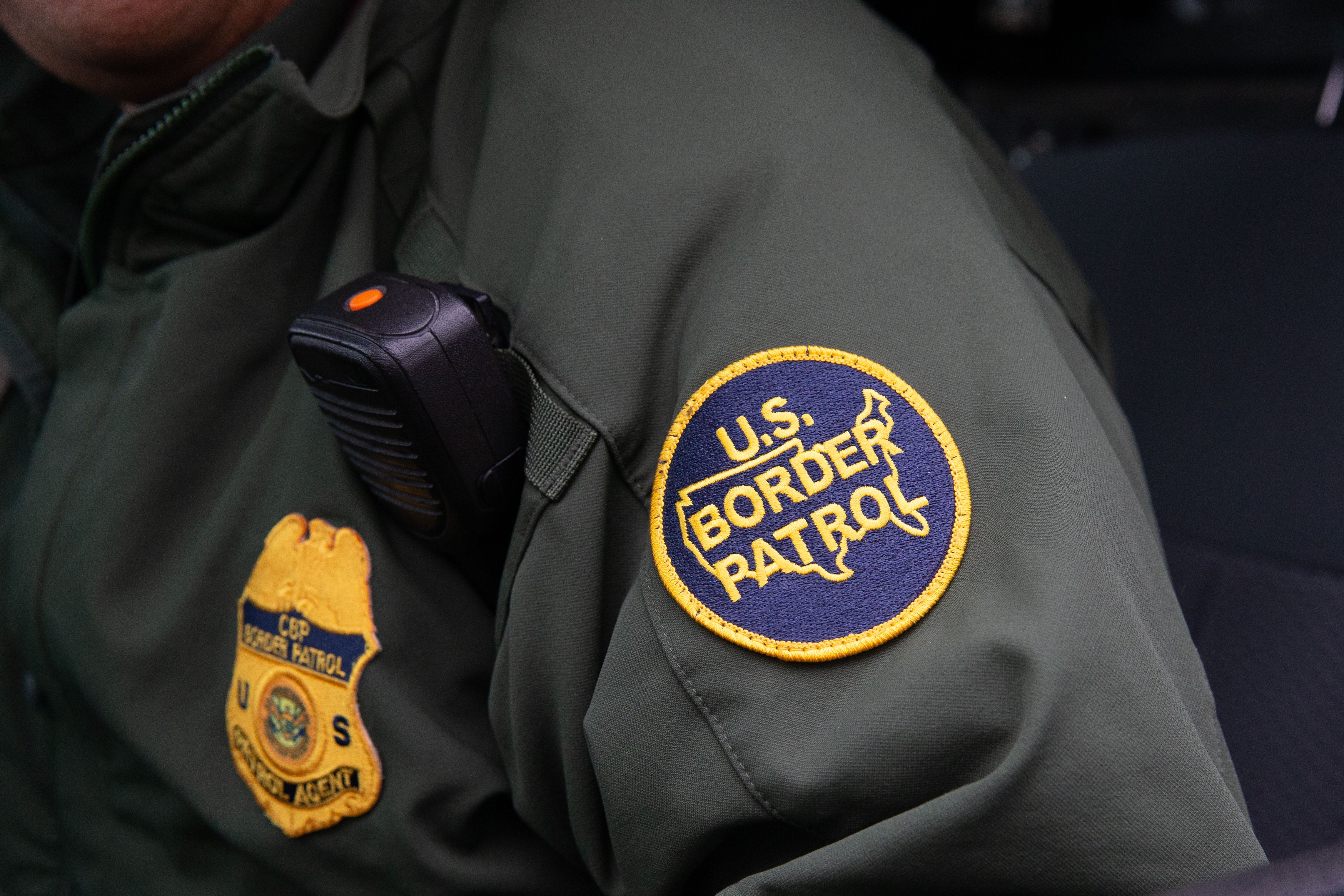 This photo shows a US Border Patrol patch on a border agent's uniform in McAllen, Texas, on January 15, 2019. (Credit: SUZANNE CORDEIRO/AFP/Getty Images)