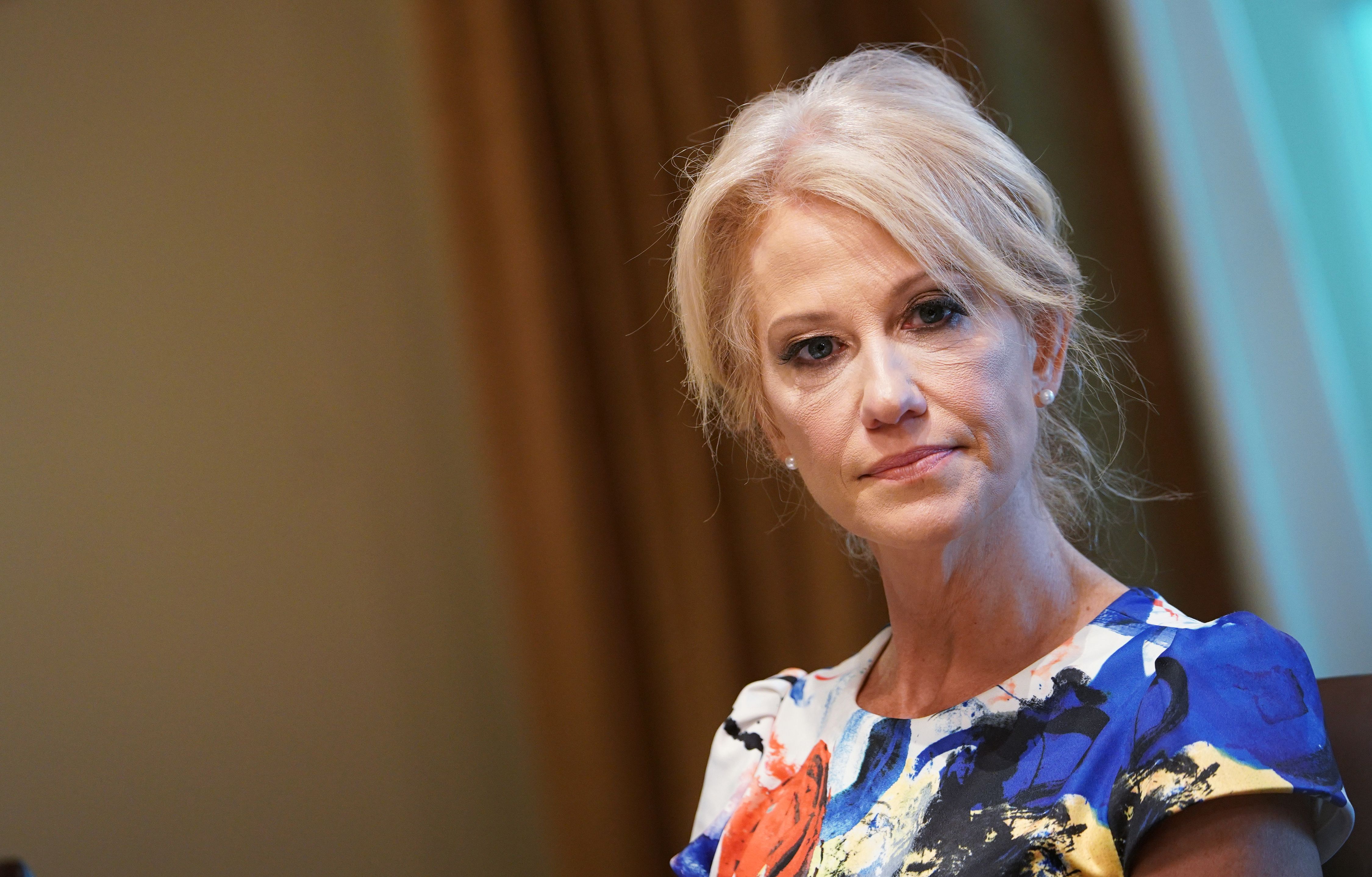 Kellyanne Conway is seen at the Cabinet Room of the White House in Washington, DC on June 13, 2019. (Credit: Mandel Ngan/AFP/Getty Images)