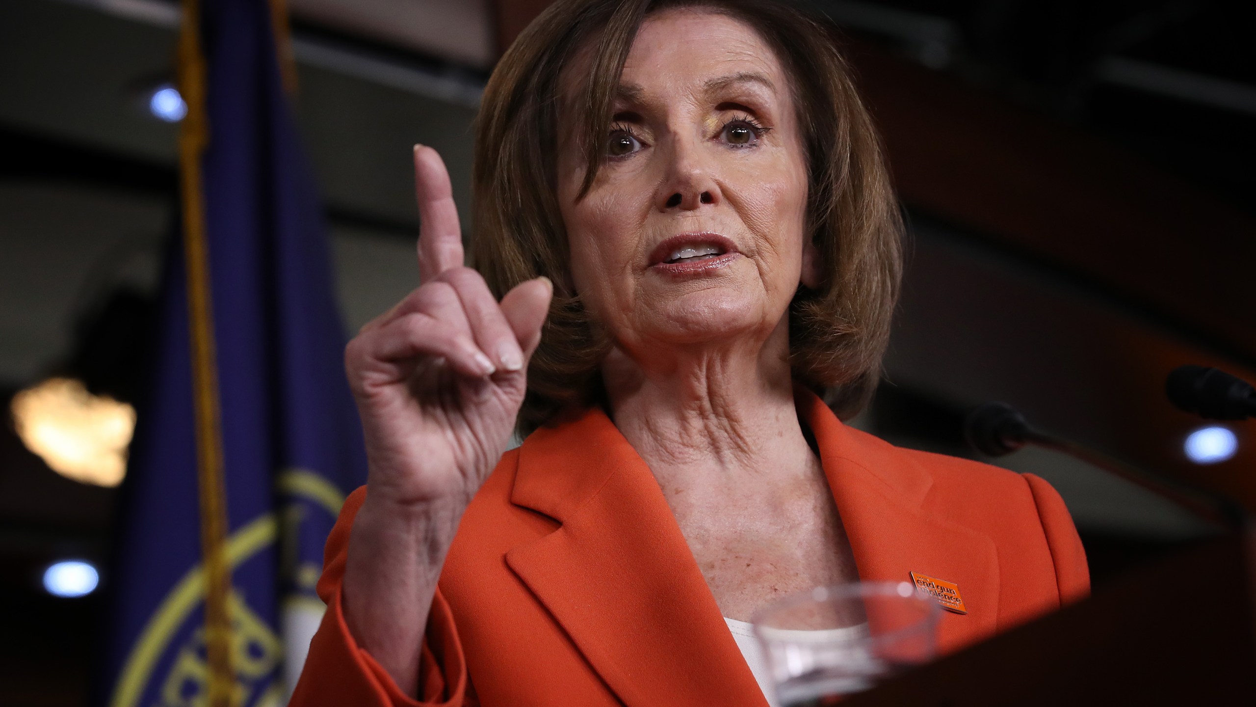 U.S. Speaker of the House Nancy Pelosi (D-CA) answers questions during her weekly news conference at the U.S. Capitol June 5, 2019 in Washington, DC. (Credit: Win McNamee/Getty Images)