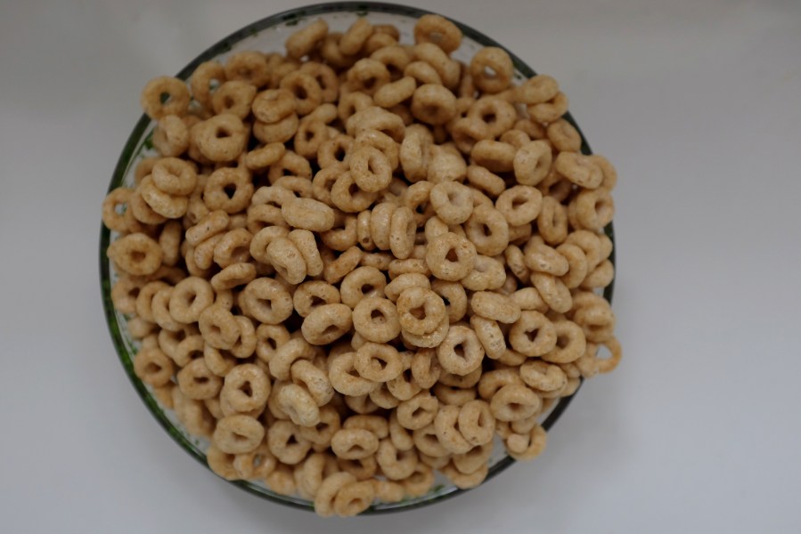 The General Mills cereal Honey Nut Cheerios is depicted in an illustration. (Credit: Joe Raedle/Getty Images)