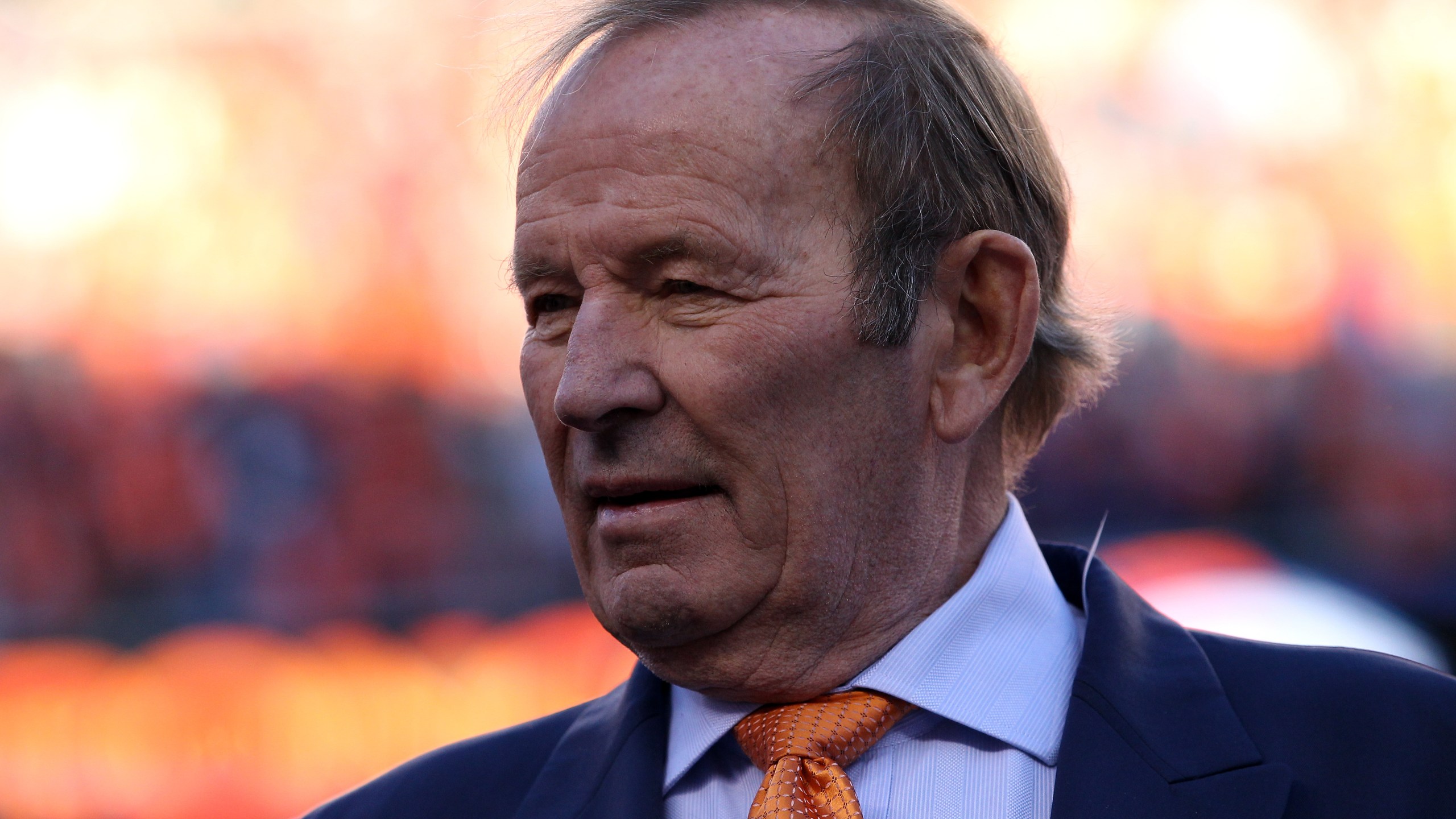 Team owner of the Denver Broncos Pat Bowlen celebrates after they defeated the New England Patriots 26 to 16 during the AFC Championship game at Sports Authority Field at Mile High on January 19, 2014 in Denver, Colorado. (Credit: Doug Pensinger/Getty Images)