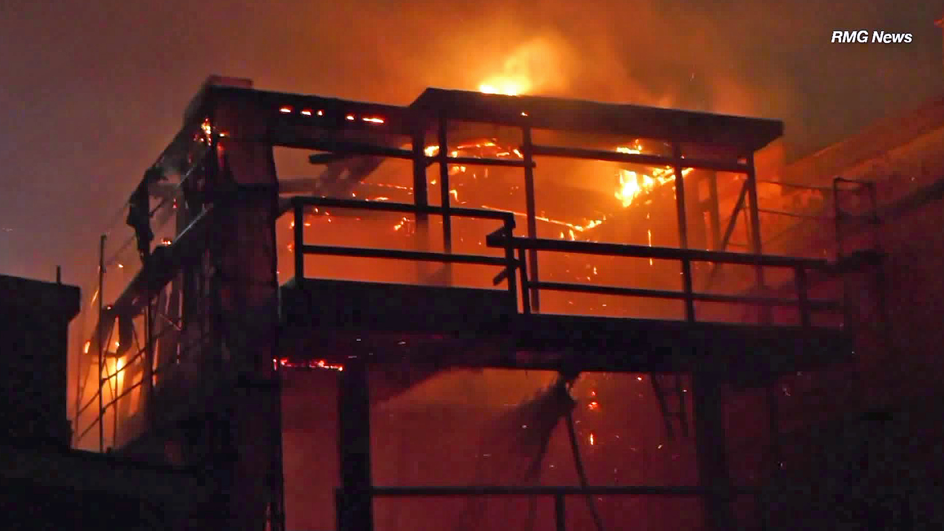 A building burns in Hermosa Beach on June 13, 2019. (Credit: RMG News)