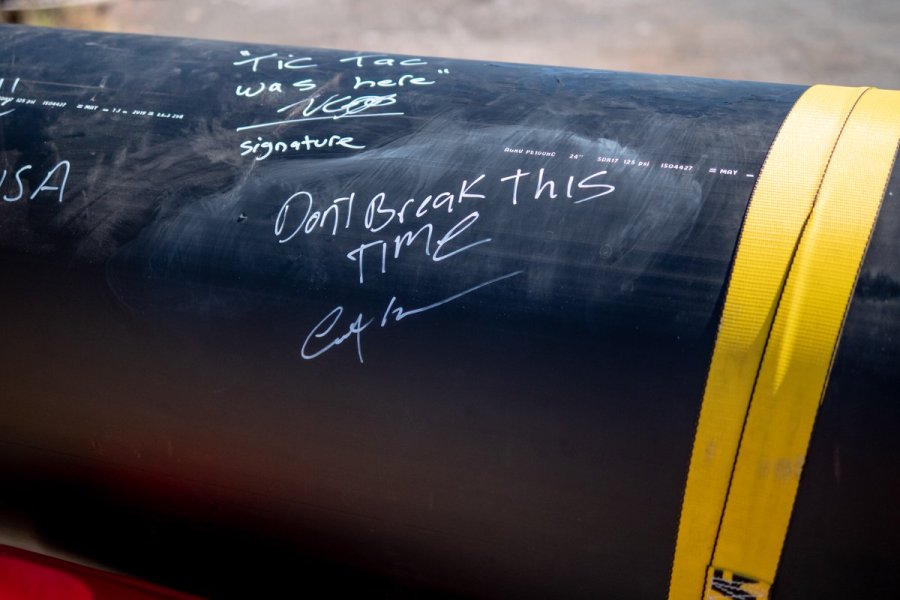 Boyan Slat, creator of The Ocean Cleanup project, tweeted this photo of a floating device used to catch ocean waste on June 19, 2019. (Credit: Boyan Slat via Twitter)