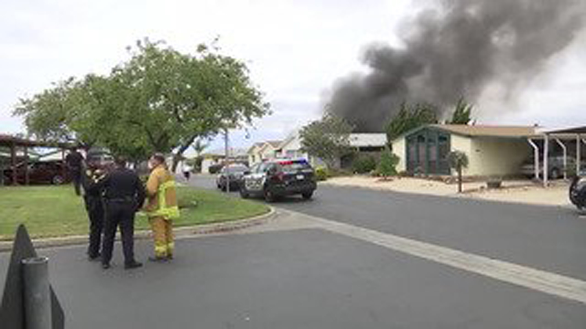 Five people died after a shooting and mobile home fire in Santa Maria. (Credit: KEYT)