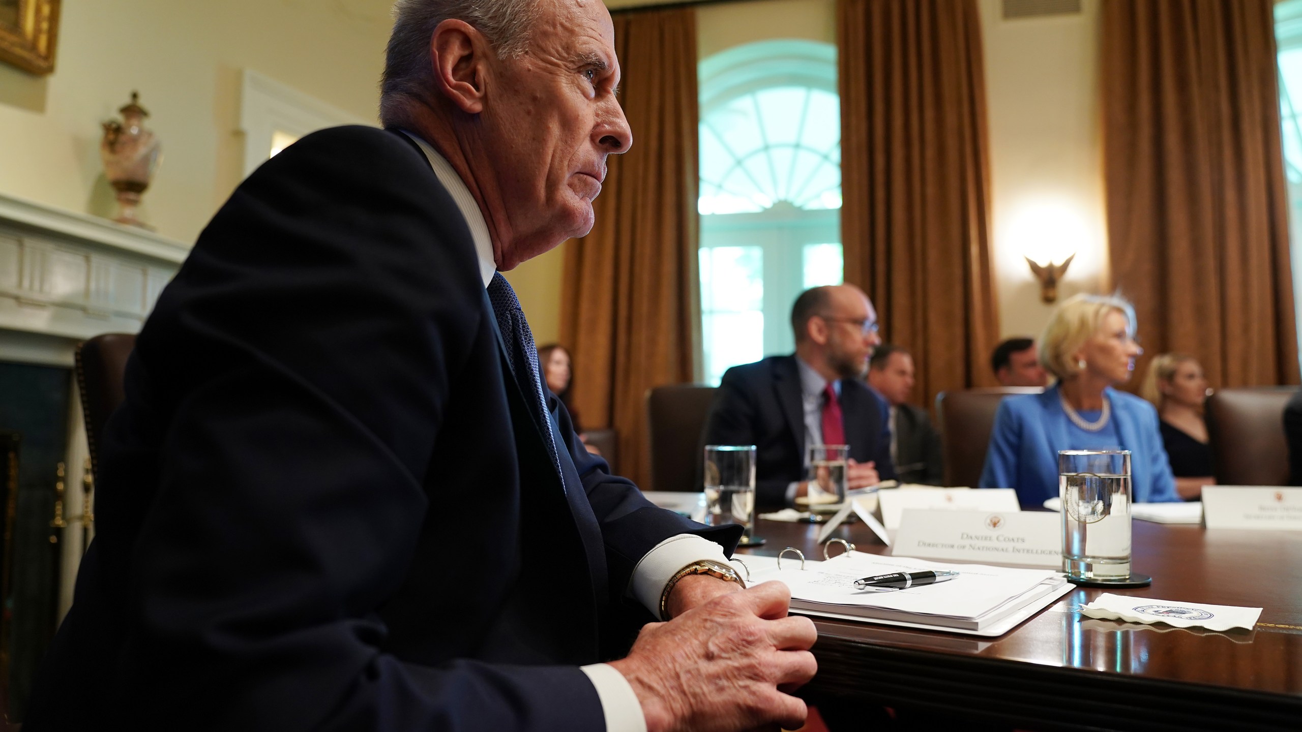 Dan Coats attends a cabinet meeting at the White House July 16, 2019 in Washington, D.C. (Credit: Chip Somodevilla/Getty Images)