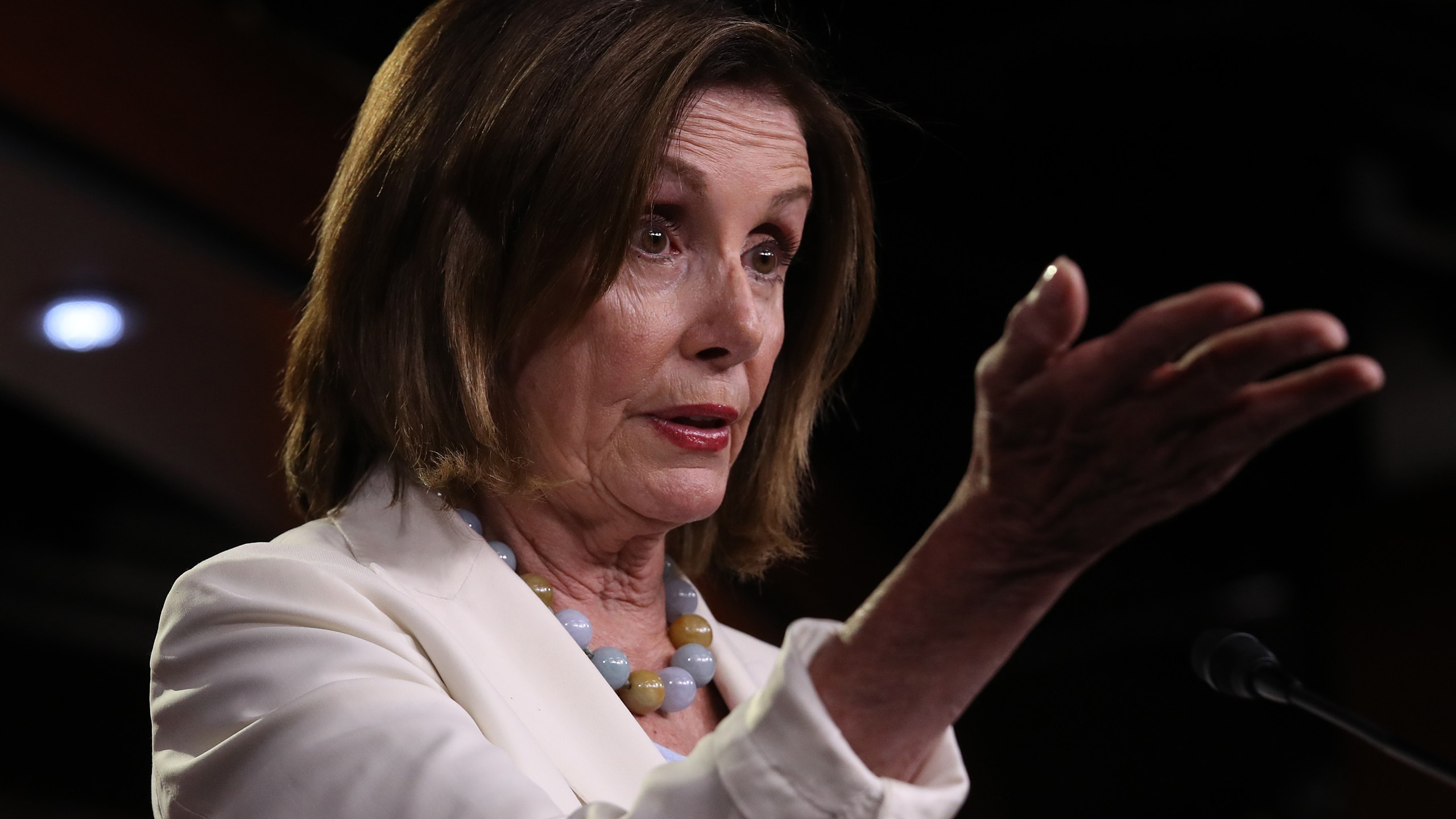 Nancy Pelosi answers questions during a press conference at the U.S. Capitol on July 17, 2019, in Washington, DC. (Credit: Win McNamee/Getty Images)