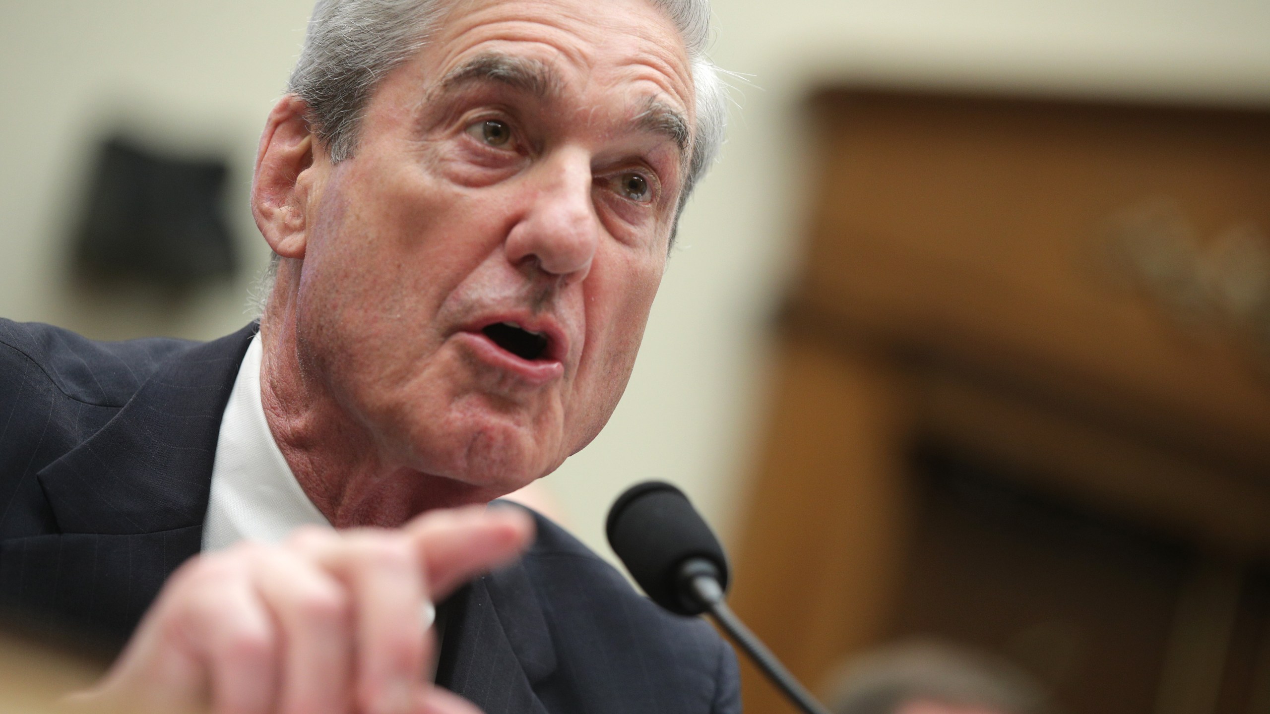 Former Special Counsel Robert Mueller testifies before the House Intelligence Committee about his report on Russian interference in the 2016 presidential election in the Rayburn House Office Building, on July 24, 2019, in Washington, D.C. (Credit: Alex Wong/Getty Images)