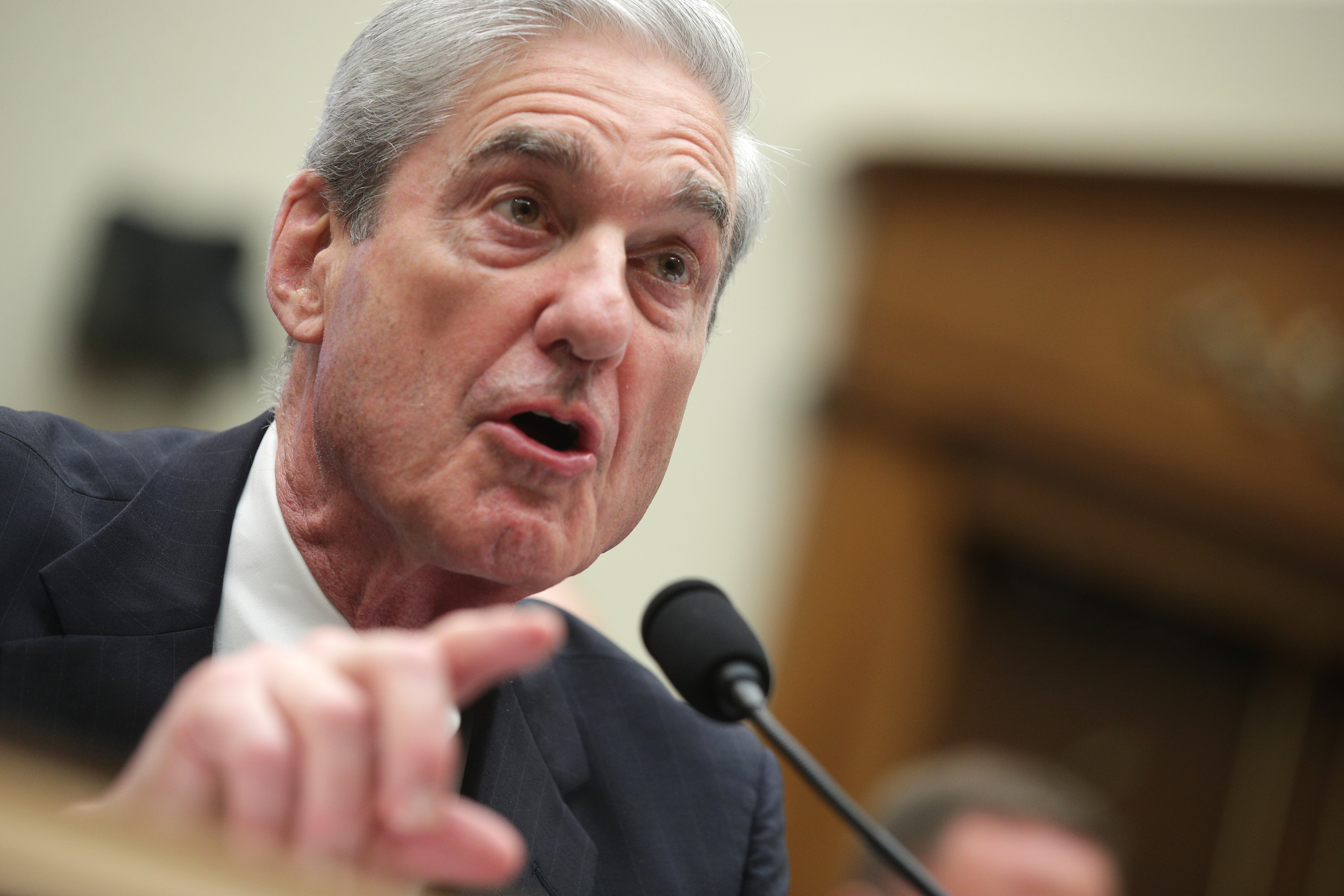 Former Special Counsel Robert Mueller testifies before the House Intelligence Committee about his report on Russian interference in the 2016 presidential election in the Rayburn House Office Building, on July 24, 2019, in Washington, D.C. (Credit: Alex Wong/Getty Images)