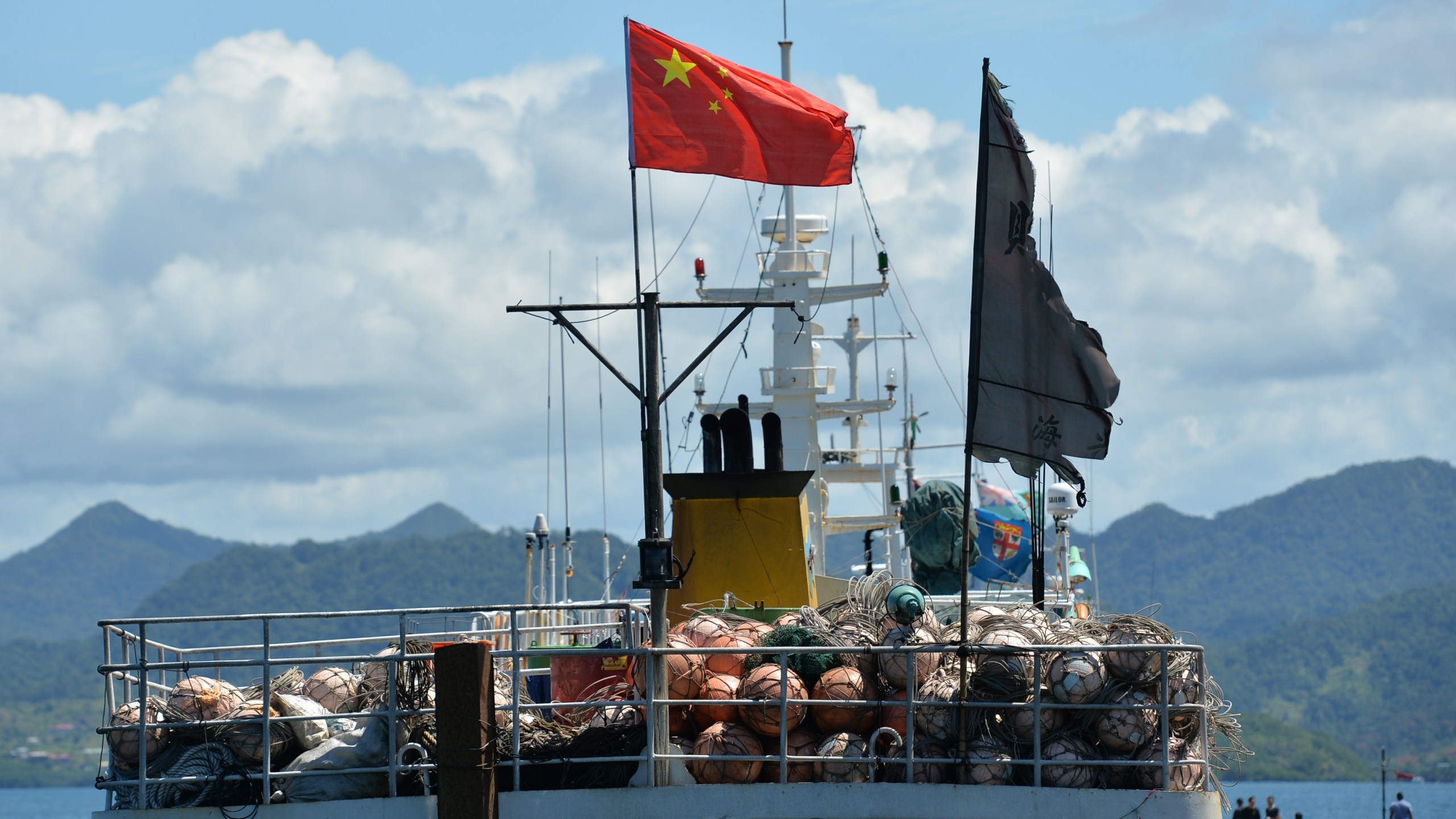 A Chinese ship is docked in the port of Fiji's capital Suva. (Credit: PETER PARKS/AFP/Getty Images)