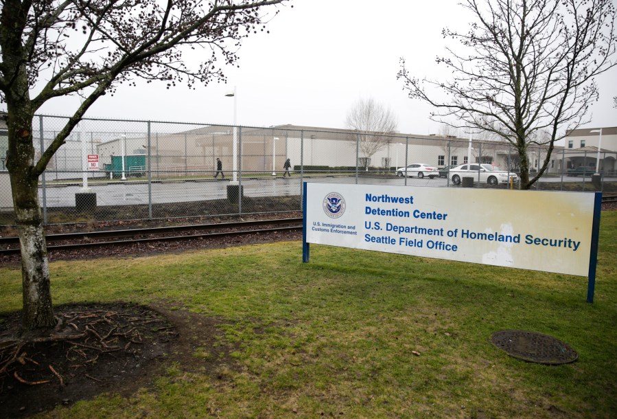 The U.S. Department of Homeland Security Northwest Detention Center is pictured in Tacoma, Washington on Feb. 26, 2017. (Credit: JASON REDMOND/AFP/Getty Images)