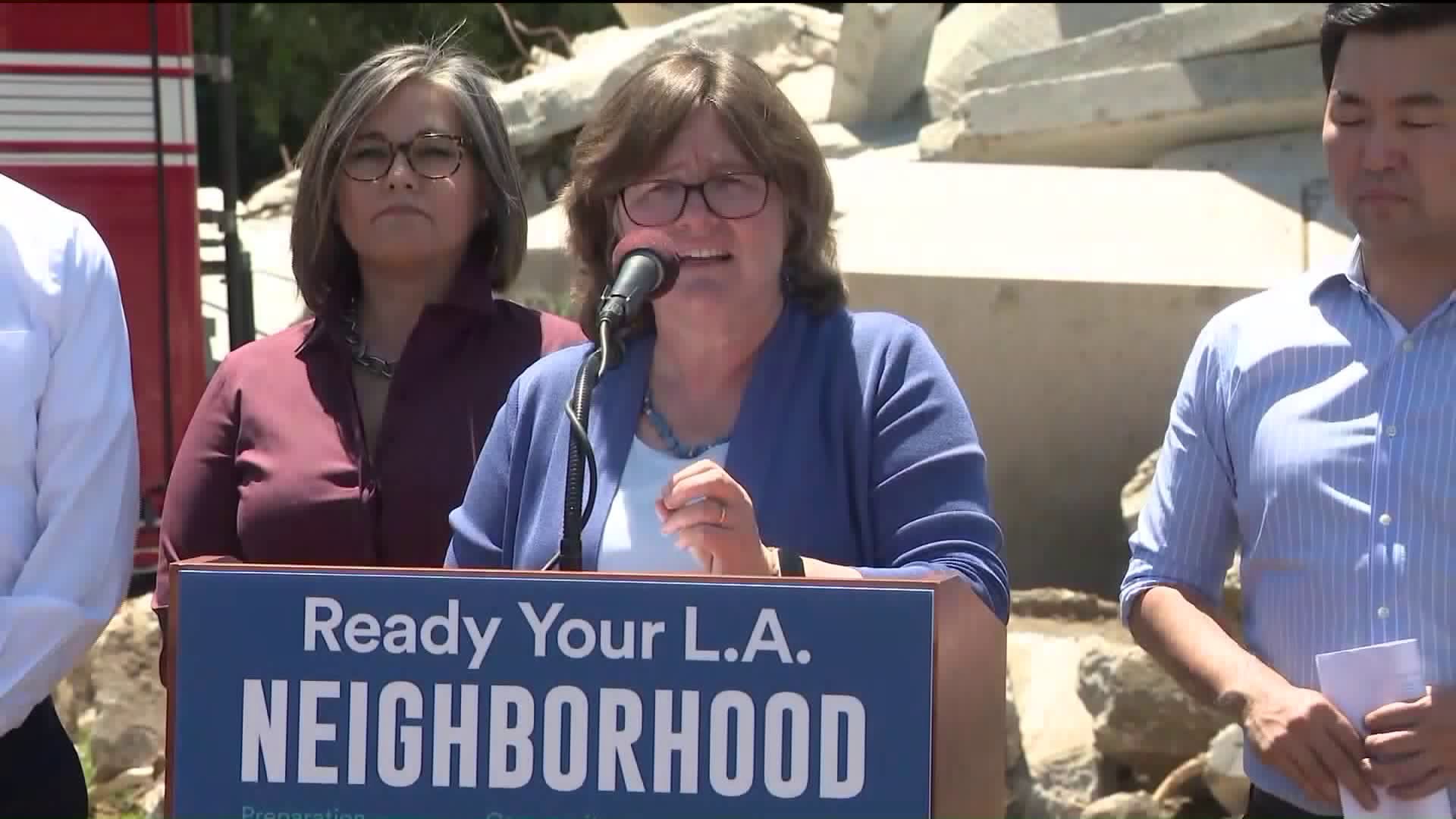 Dr. Lucy Jones speaks about earthquake preparedness on July 12, 2019. (Credit: KTLA)