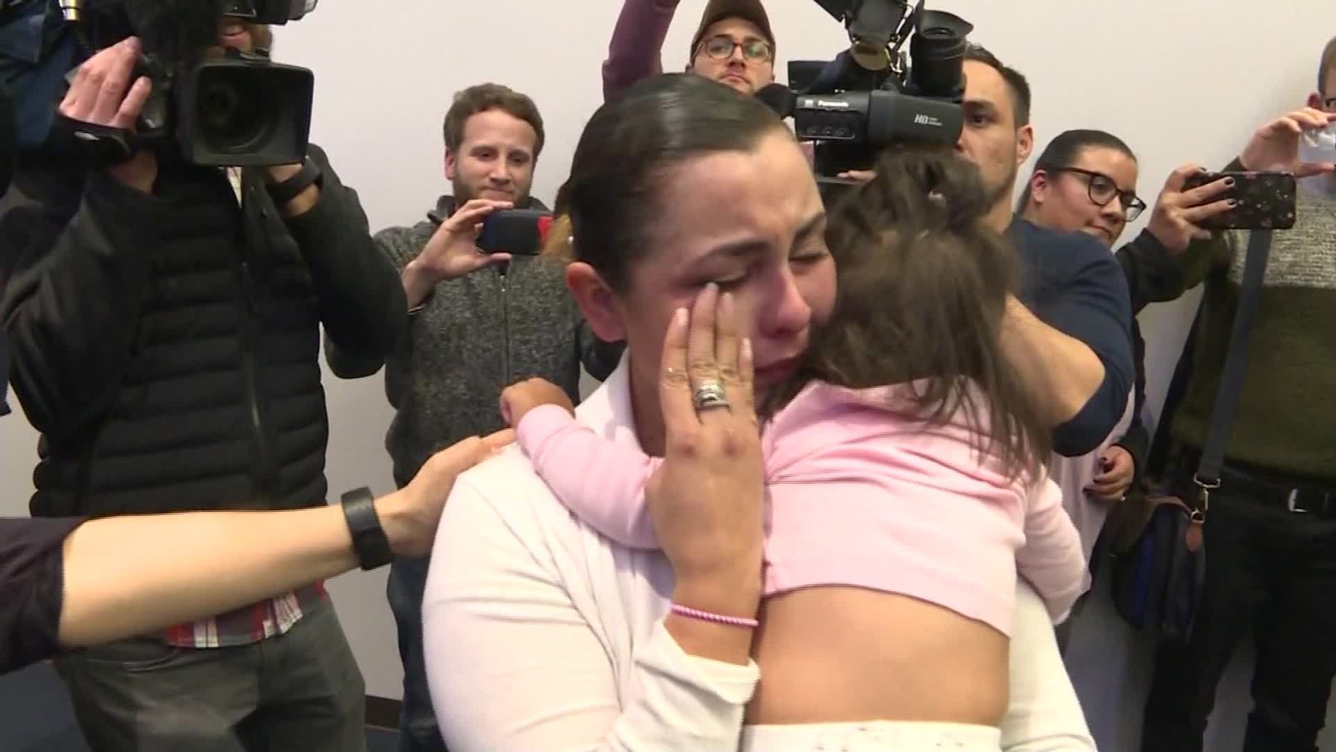 Migrant cries after being separated at the border in an undated photo. (Credit: CNN)