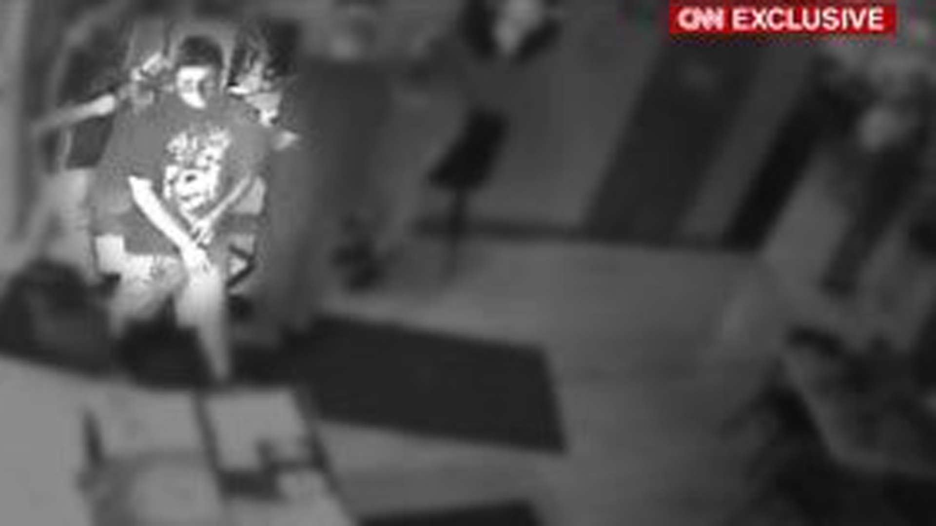 Security camera footage obtained exclusively by CNN shows Connor Betts' movements on the night of the Dayton gunman's mass shooting. (Credit: Obtained by CNN)