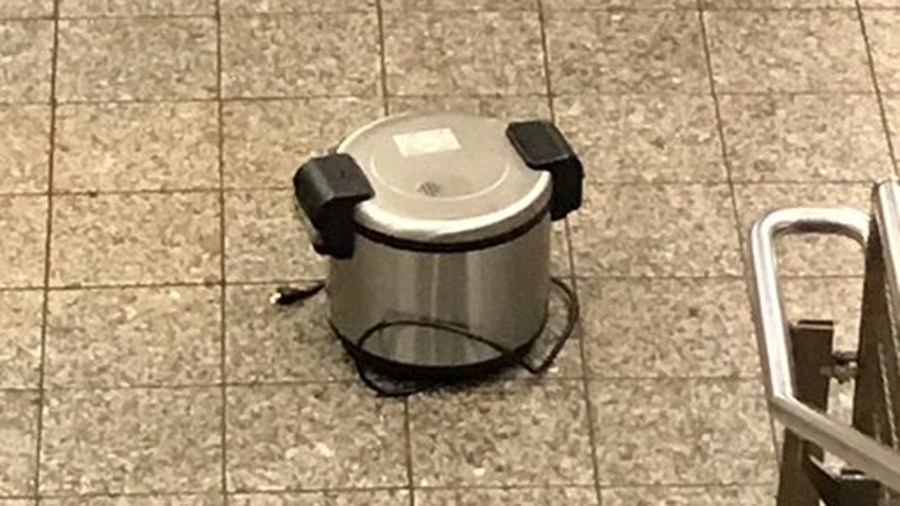 One of the suspicious devices is seen in a photo tweeted out by the New York Police Department.