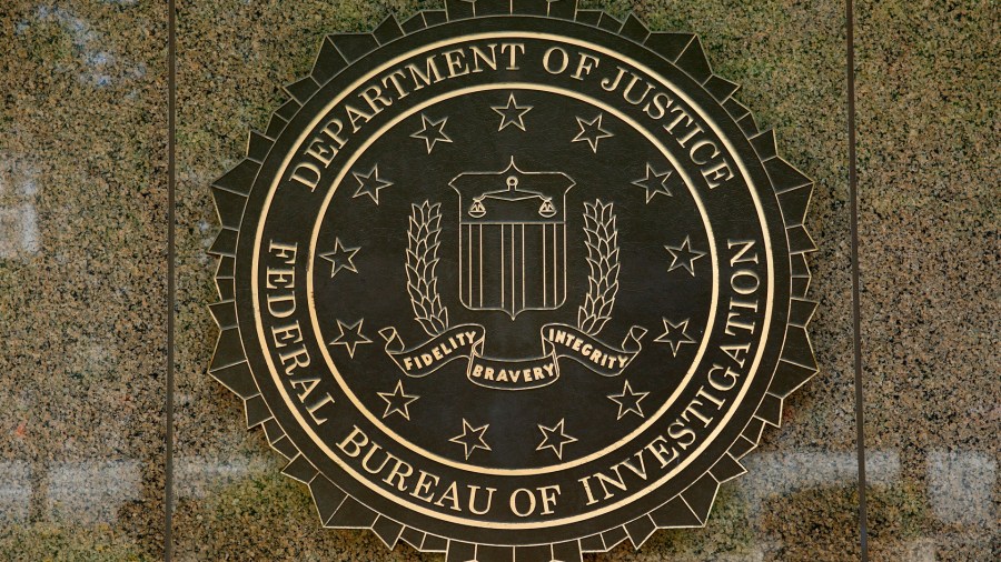 The FBI seal is seen outside the headquarters building in Washington, DC on July 5, 2016. (Credit: Yuri Gripas/AFP/Getty Images)