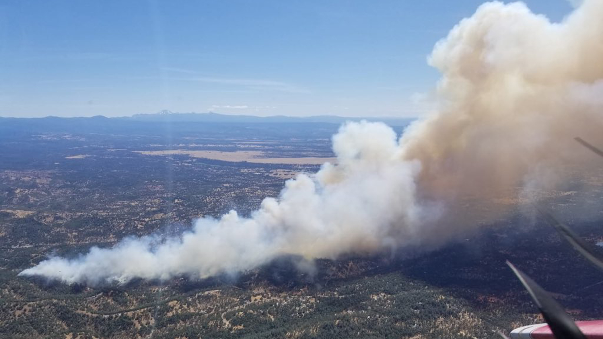 The Mountain Fire burning Aug. 22, 2019, near Redding is seen in an aerial photo provided by Cal Fire.