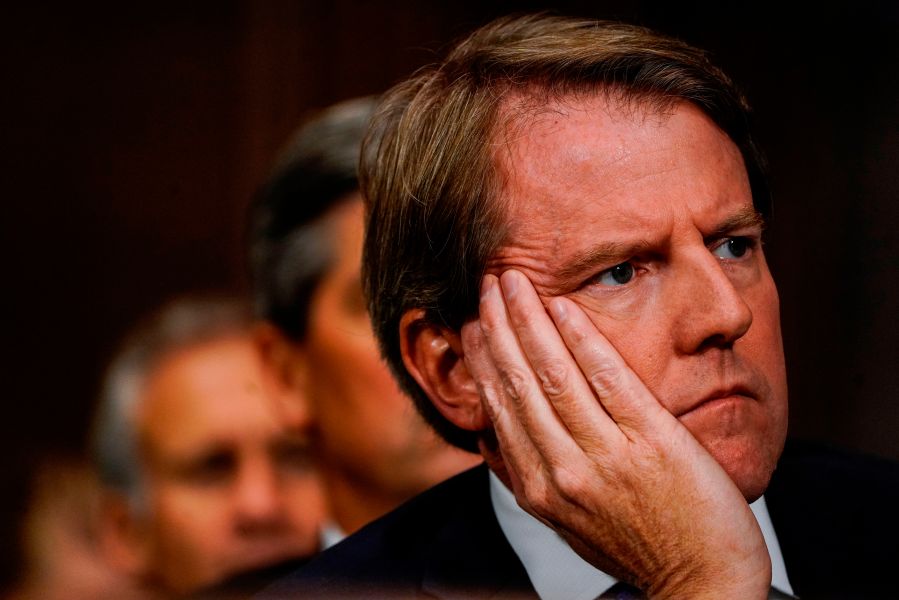 White House counsel Donald McGahn looks on as Supreme court nominee Brett Kavanaugh testifies before the Senate Judiciary Committee on Sept. 27, 2018. (Credit: MELINA MARA/AFP/Getty Images)