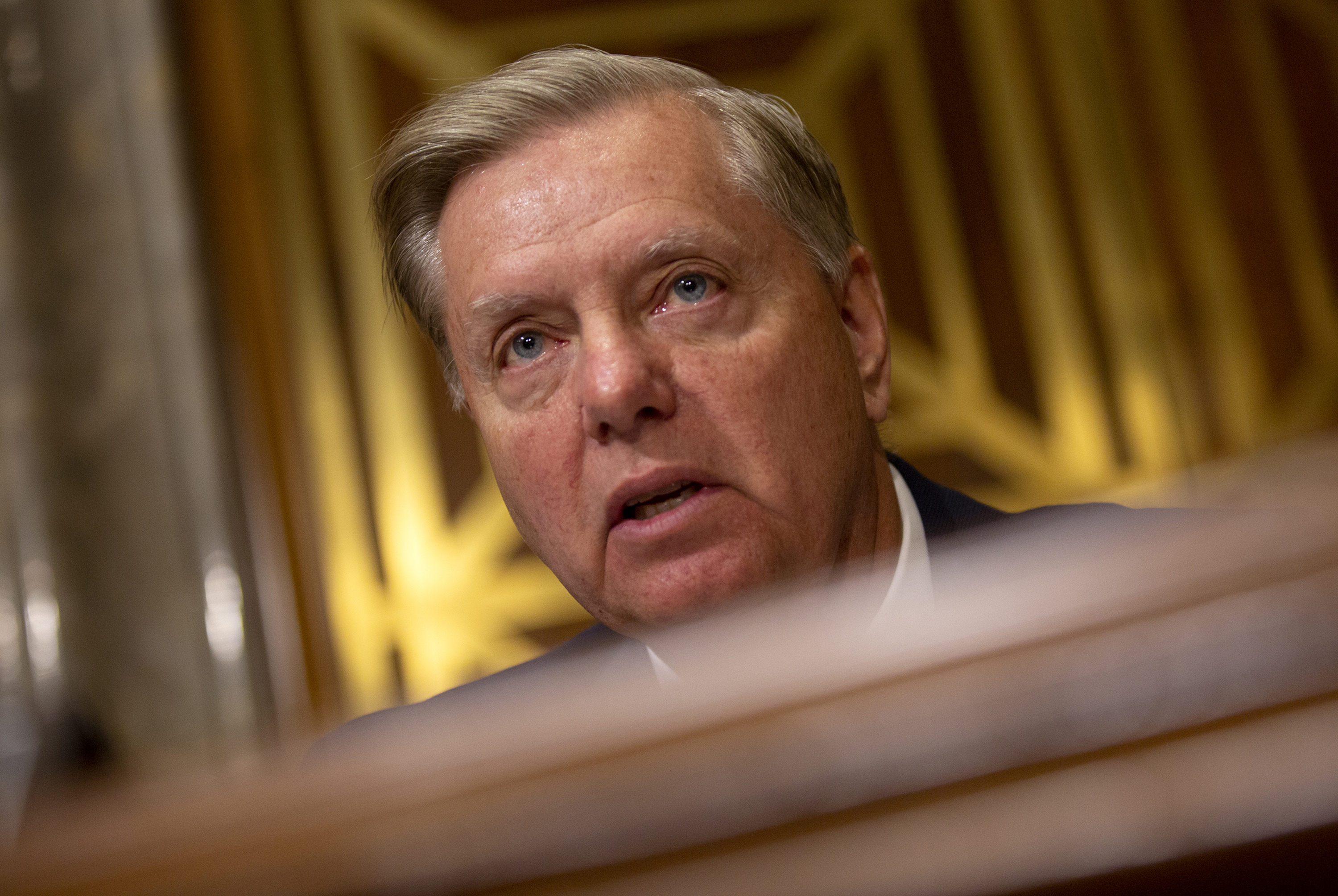 U.S. Sen. Lindsey Graham (R-SC) questions Kelly Craft, President Trump's nominee to be Representative to the United Nations, during her nomination hearing before the Senate Foreign Relations Committee on June 19, 2019, in Washington, D.C. (Credit: Stefani Reynolds/Getty Images)