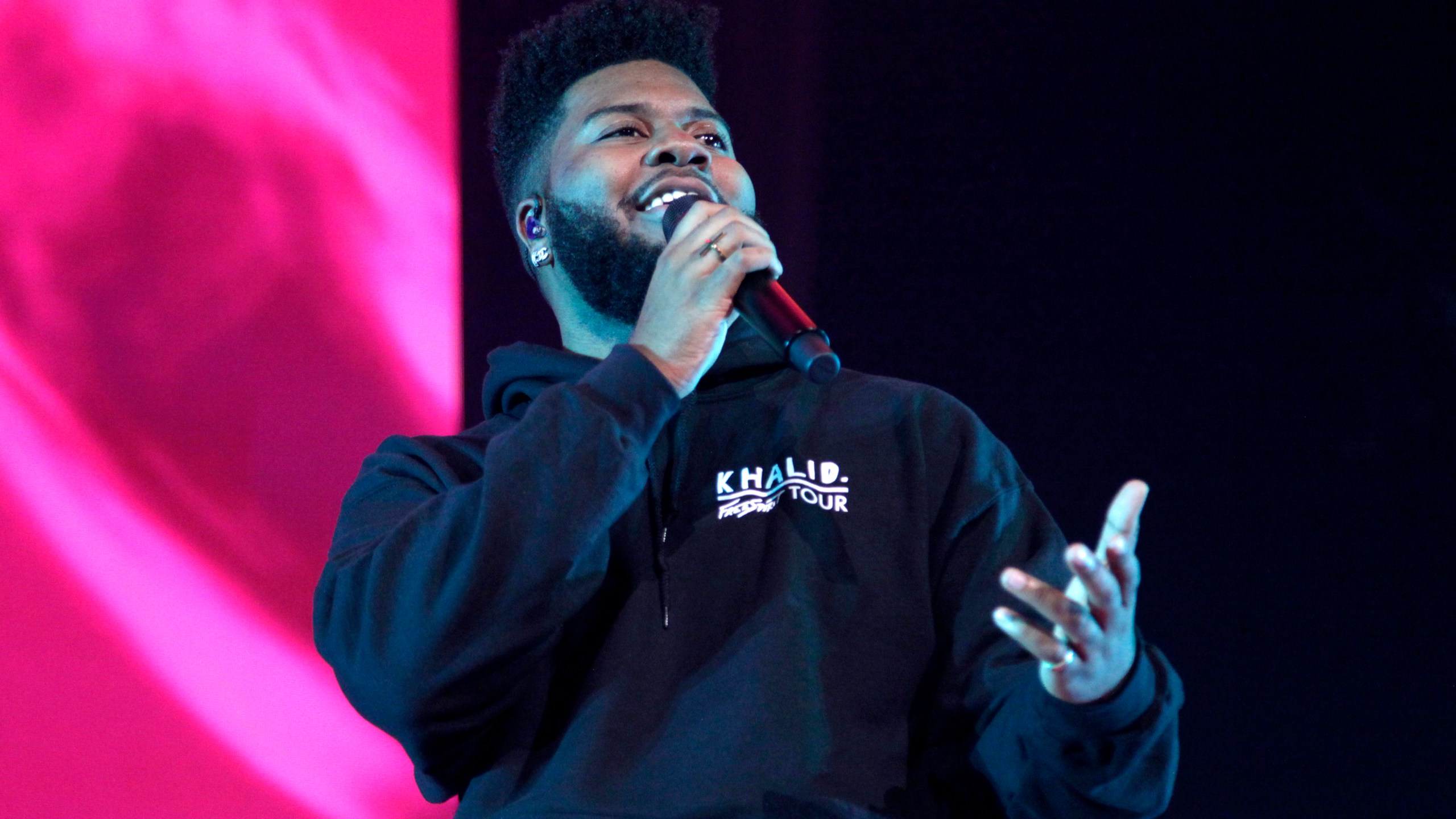 Khalid performs during his Free Spirit world tour opening night on June 20, 2019 in Glendale, Arizona. (Credit: Jason Wise/Getty Images for Live Nation)