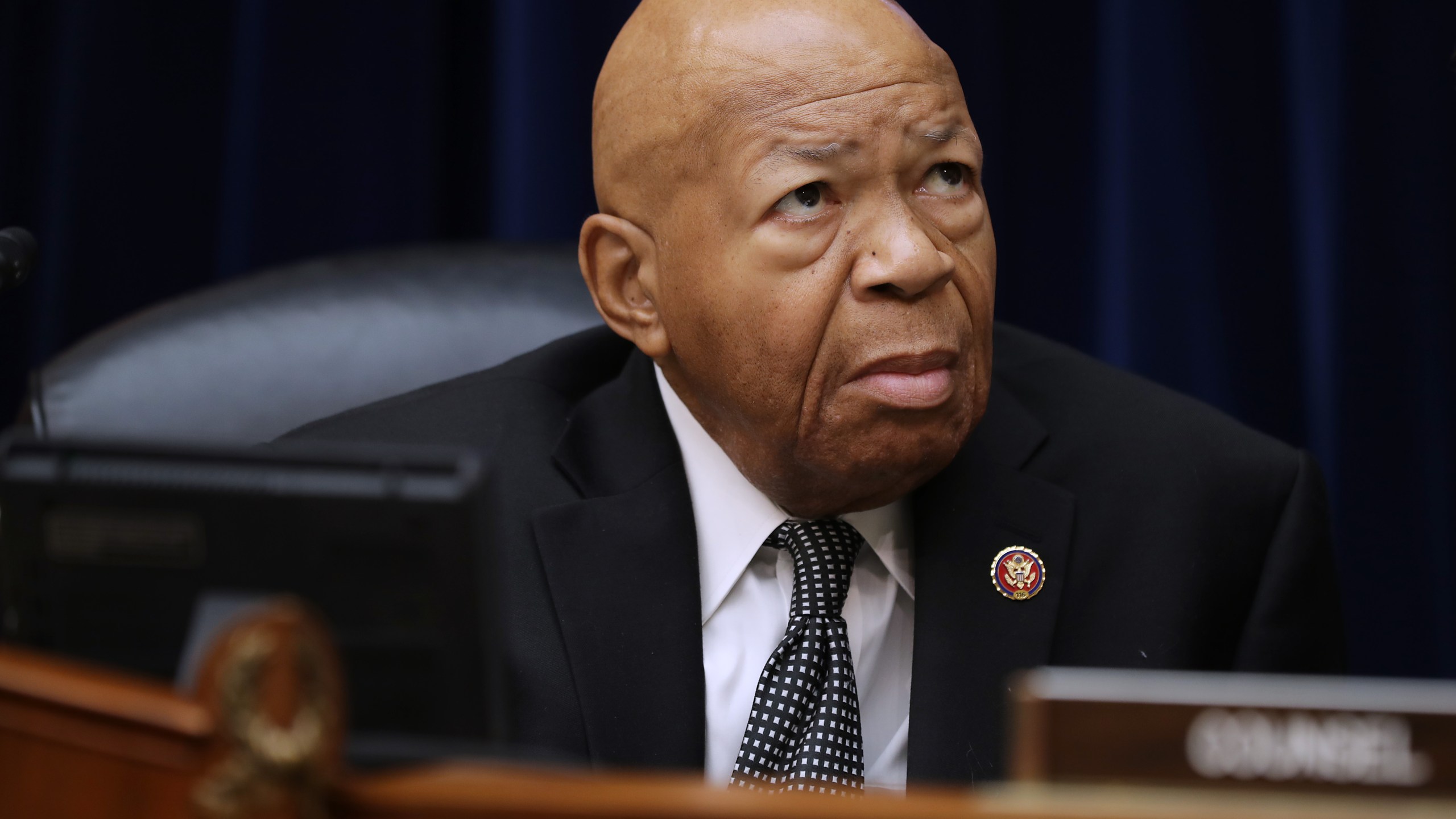 House Oversight and Government Reform Committee Chairman Elijah Cummings (D-MD) prepares for a hearing on on July 26, 2019. (Credit: Chip Somodevilla/Getty Images)