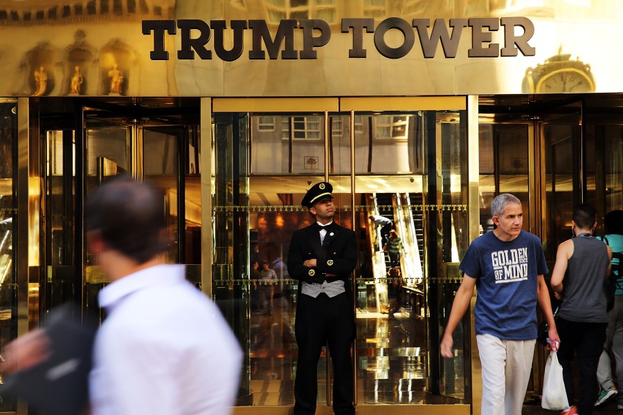 The Trump Tower building is on 5th Avenue is seen on July 22, 2015, in New York City. (Credit: Spencer Platt/Getty Images)