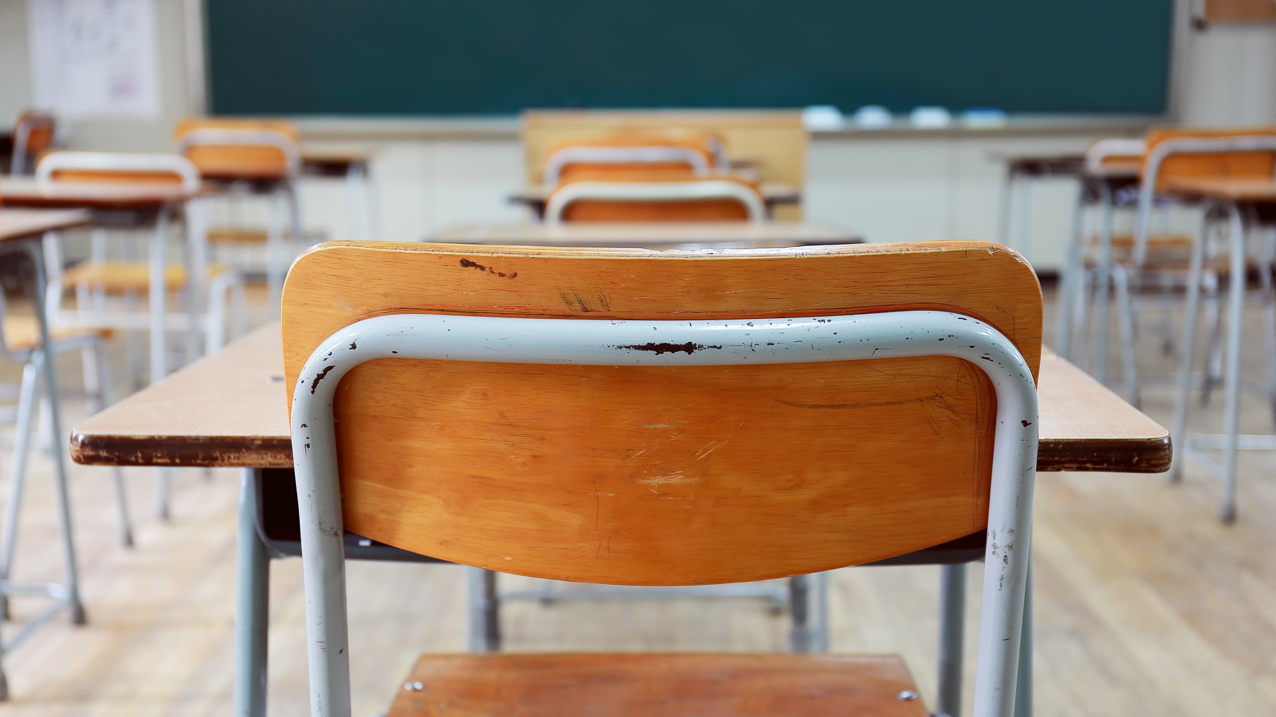 An empty classroom is seen in this file photo. (Credit: Getty Images)