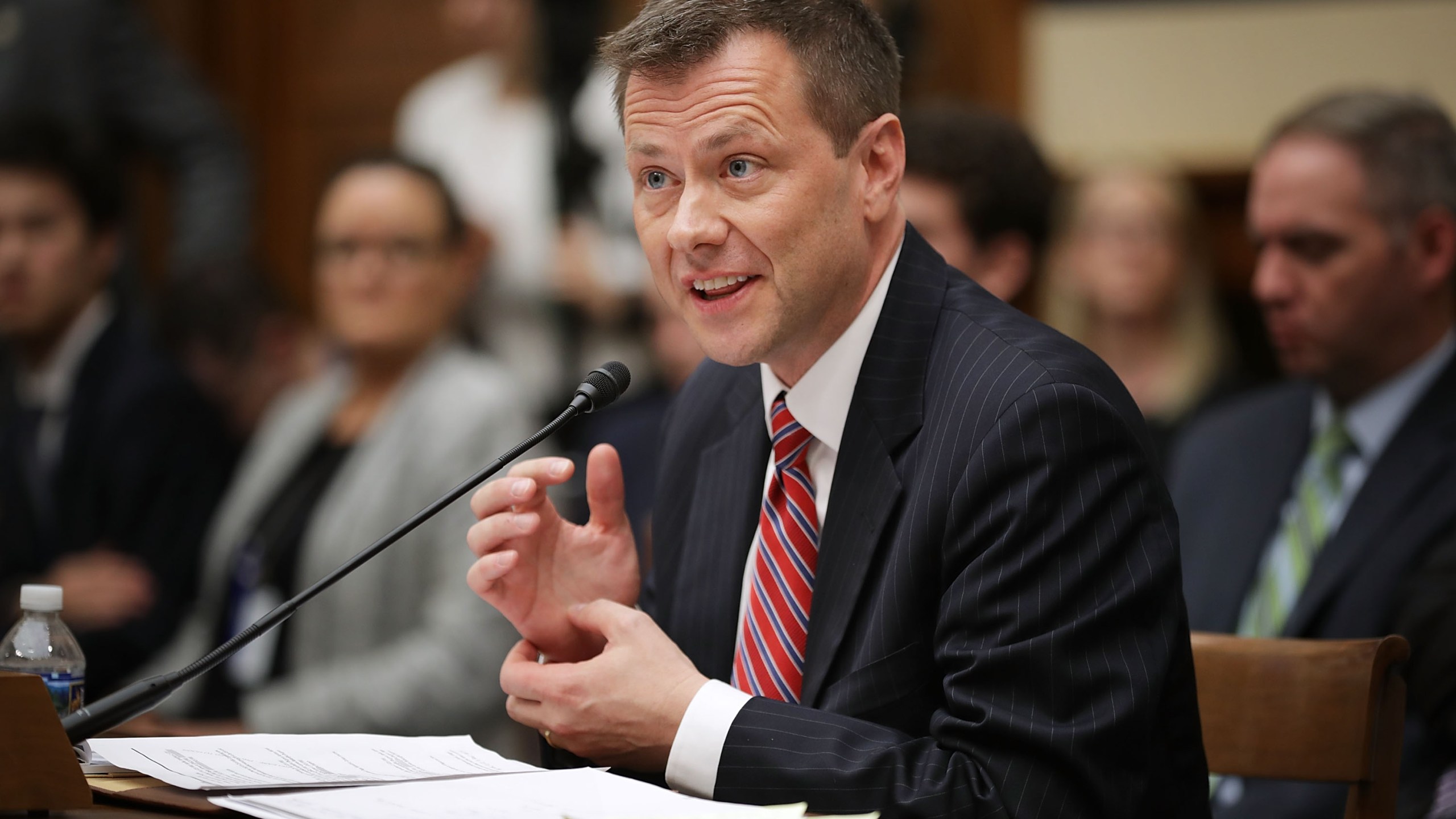 Deputy Assistant FBI Director Peter Strzok testifies before a joint committee hearing of the House Judiciary and Oversight and Government Reform committees in the Rayburn House Office Building on Capitol Hill July 12, 2018, in Washington, D.C. (Credit: Chip Somodevilla/Getty Images)