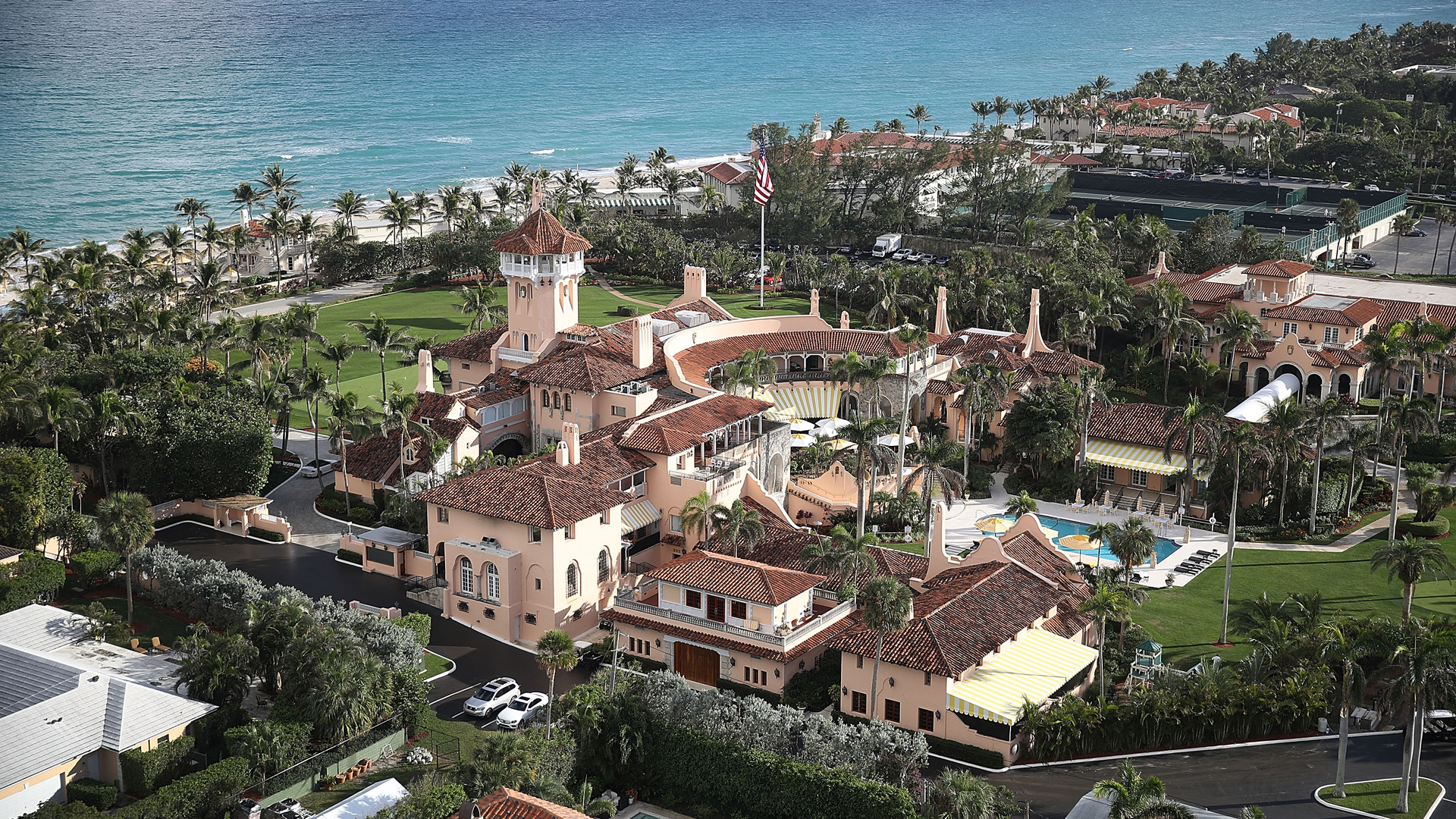 President Donald Trump's beach front Mar-a-Lago resort, also sometimes called his Winter White House, is seen in January 2018. (Credit: Joe Raedle/Getty Images)