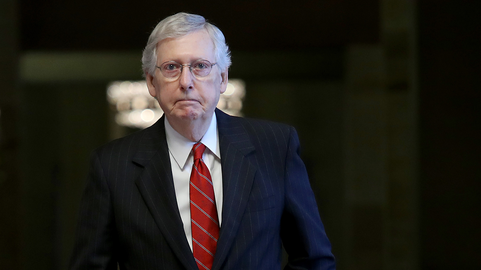 Senate Majority Leader Mitch McConnell (R-KY) walks to a series of votes at the U.S. Capitol August 1, 2019 in Washington, DC. (Credit: Win McNamee/Getty Images)