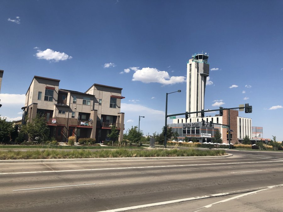 All that remains of the Stapleton airport is the control tower. (Credit: Ken Tillis/CNN)