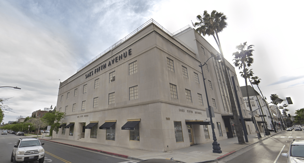 Saks Fifth Avenue in Beverly Hills is seen in this image from Google Maps.