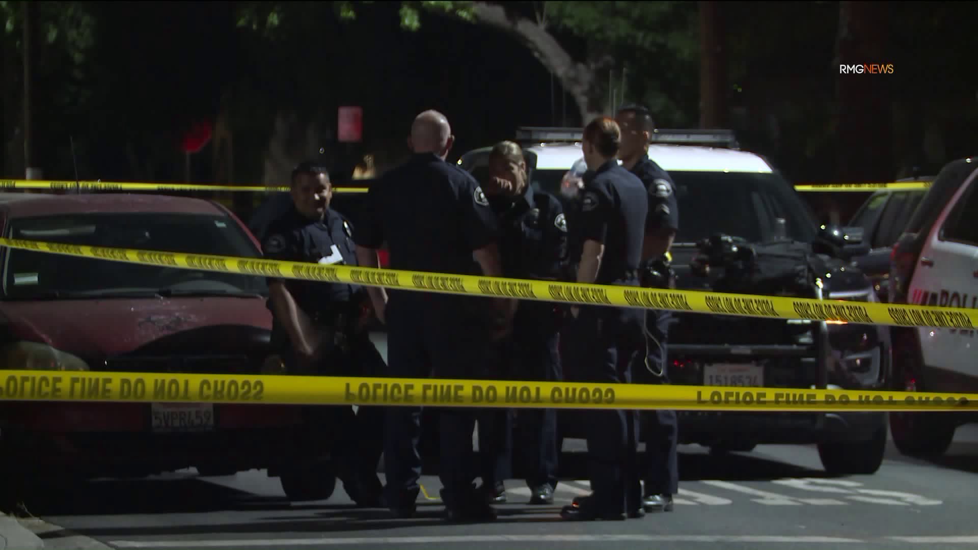 Authorities investigate a shooting in San Fernando on Aug. 15, 2019. (Credit: RMG News)