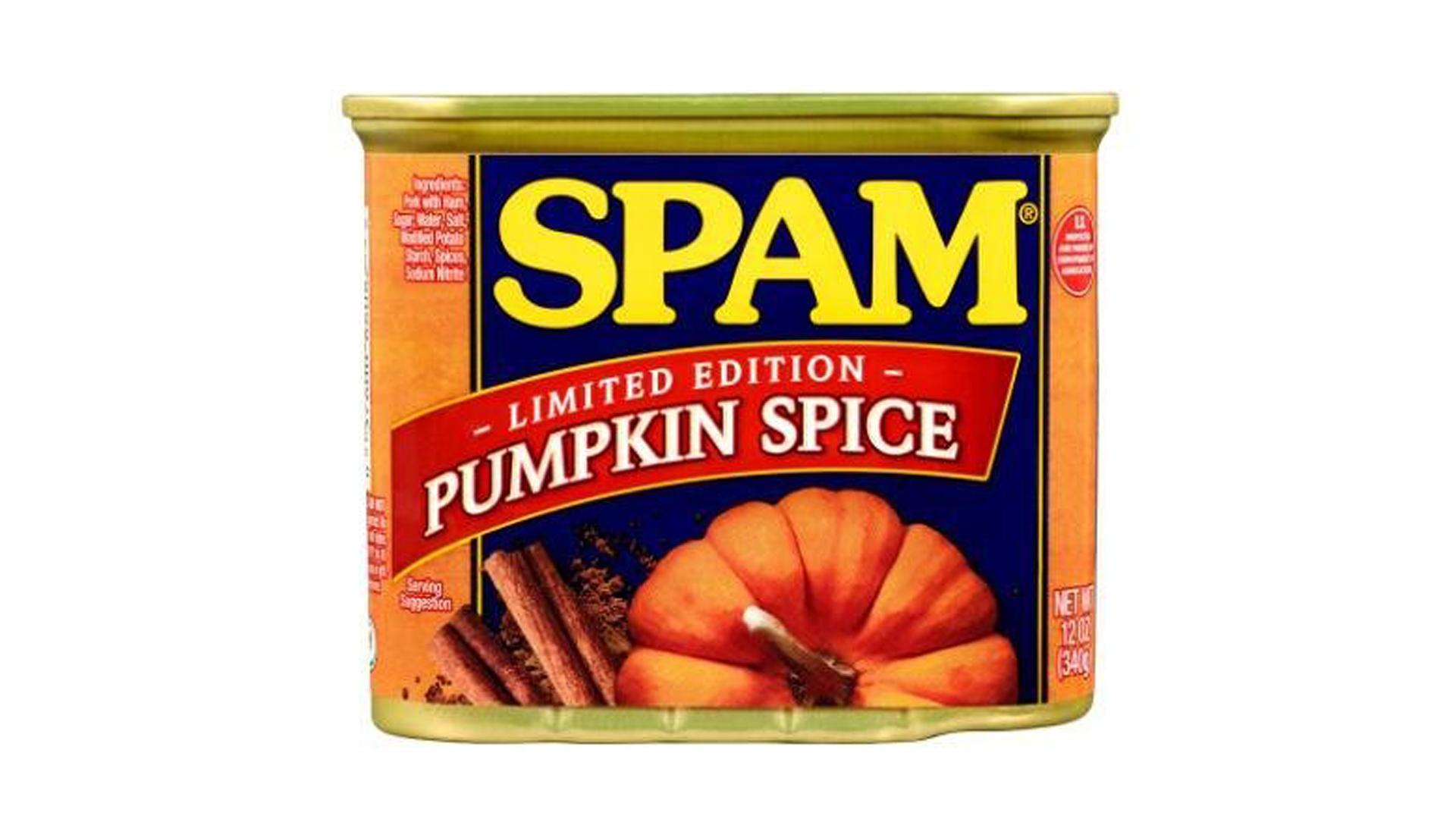 Pumpkin spice spam will be available for purchase at Walmart starting Sept. 23. (Credit: Hormel Foods)