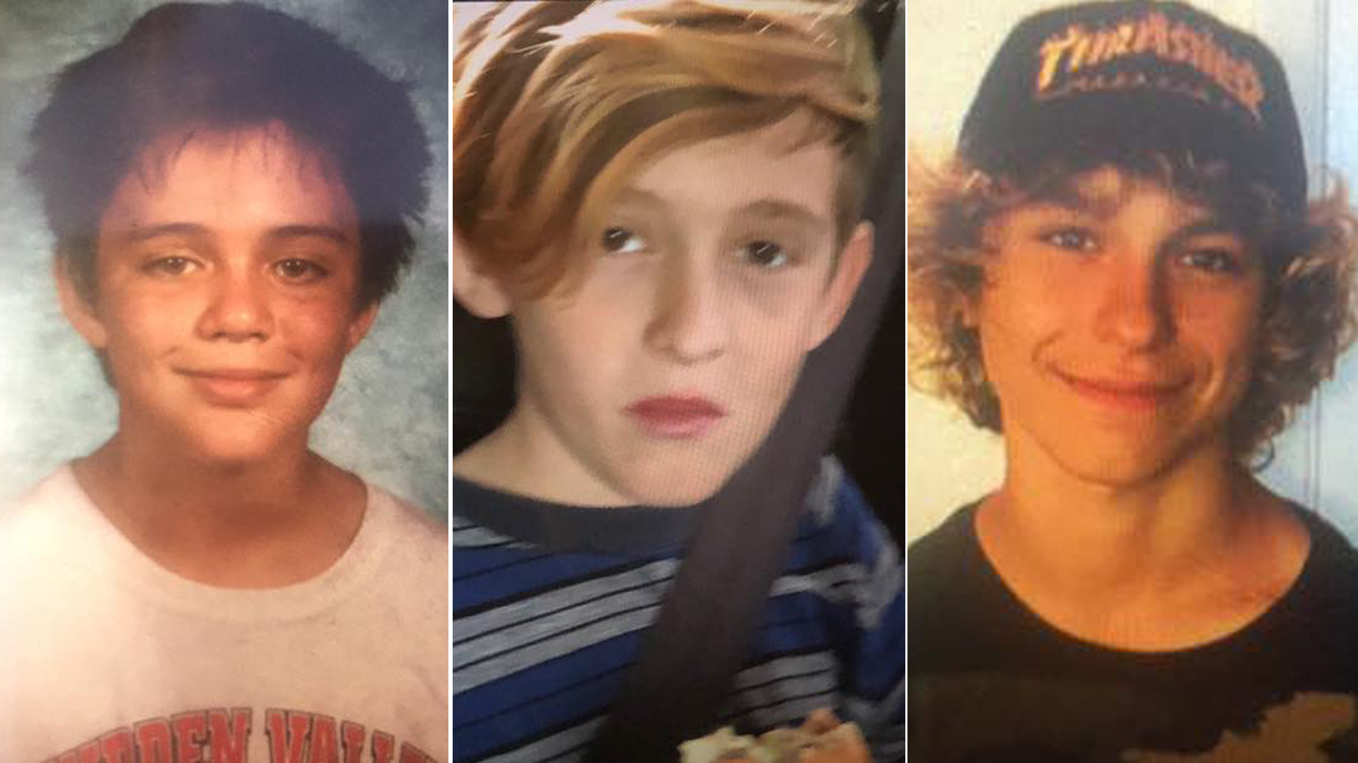 Logan, Dean and Seth appear in photos released by the Riverside County sheriff's Temecula station on Aug. 12, 2019.