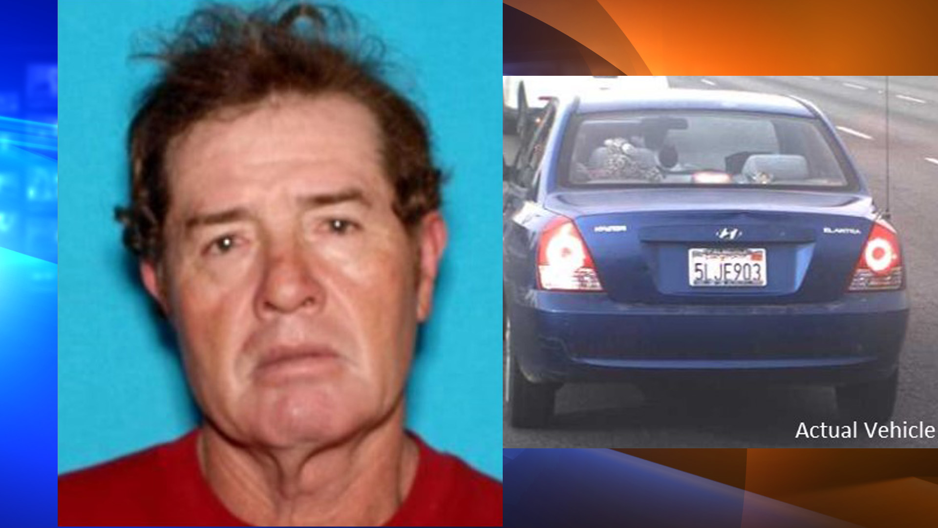 Trinidad "Trini" Garcia and a 2004 blue Hyundai Elantra are seen in these photos from the Los Angeles County Sheriff's Department.