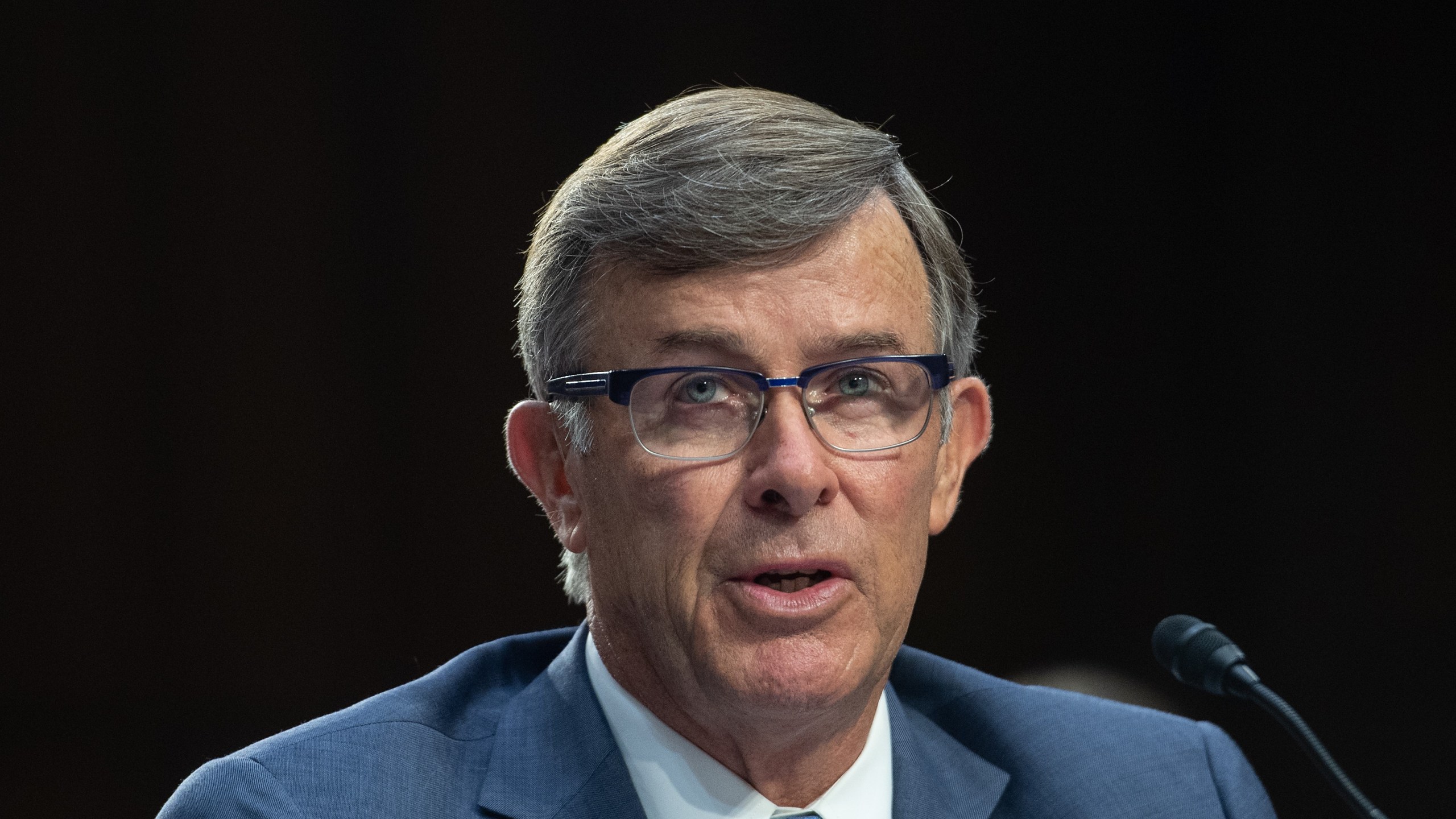 Then-nominee for director of the National Counterterrorism Center, Joseph Maguire, speaks during his confirmation hearing before the Senate Intelligence Committee on Capitol Hill in Washington, D.C., on July 25, 2018. (Credit: NICHOLAS KAMM/AFP/Getty Images)