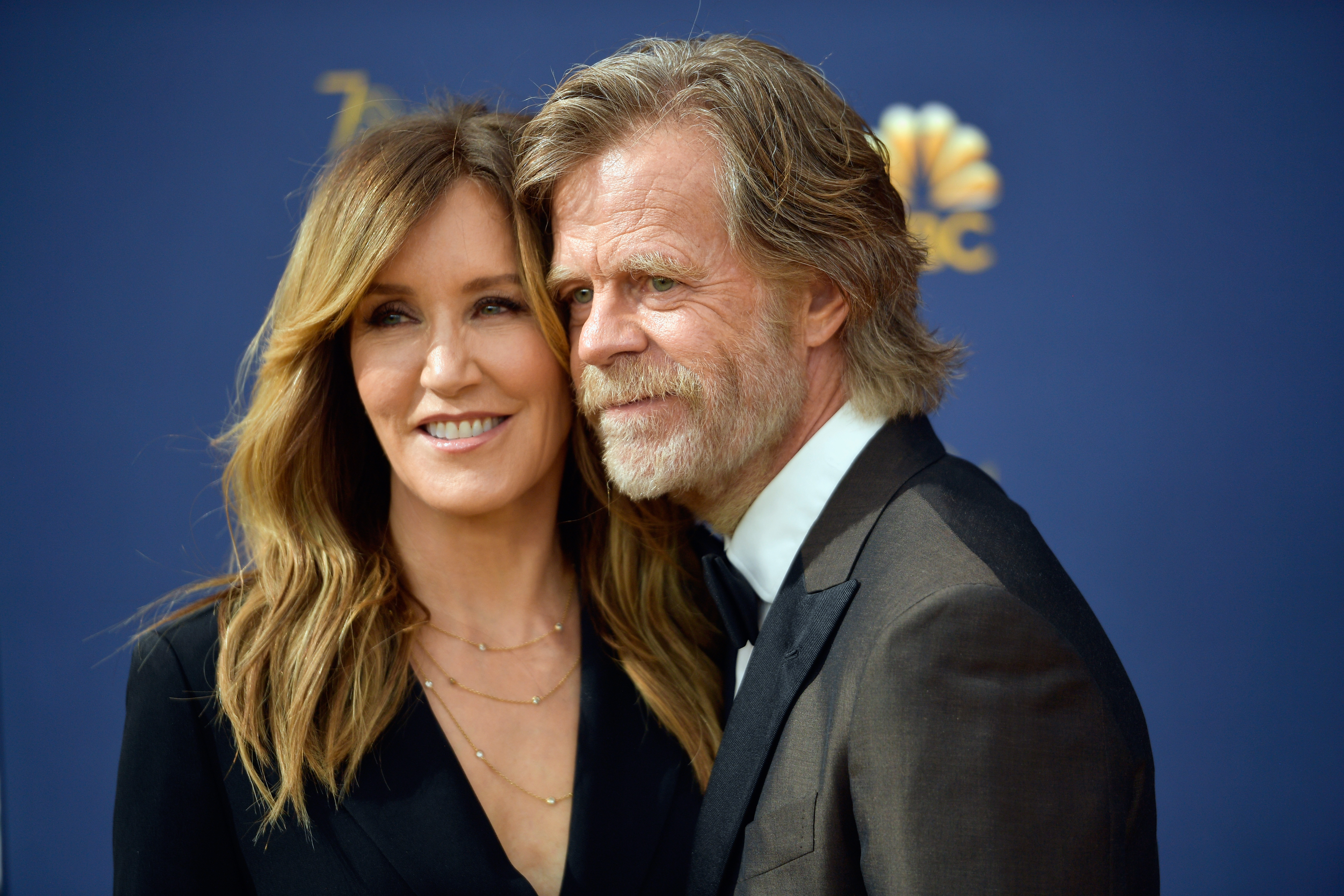 Felicity Huffman and William H. Macy attend the 70th Emmy Awards on Sep. 17, 2018, in Los Angeles. (Credit: Matt Winkelmeyer/Getty Images)