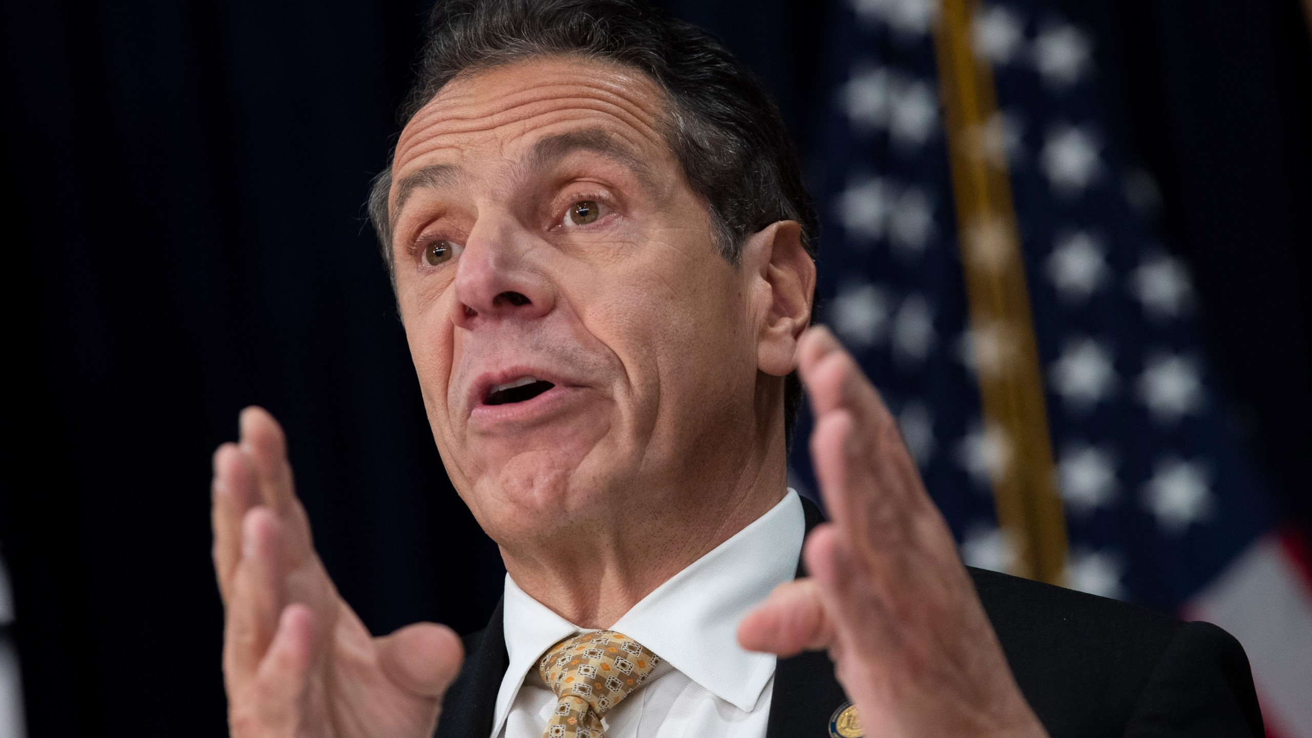 New York Governor Andrew Cuomo speaks during a press conference to discuss Amazon's decision to bring a new corporate location to New York City, Nov. 13, 2018, in New York City. (Credit: Drew Angerer/Getty Images)