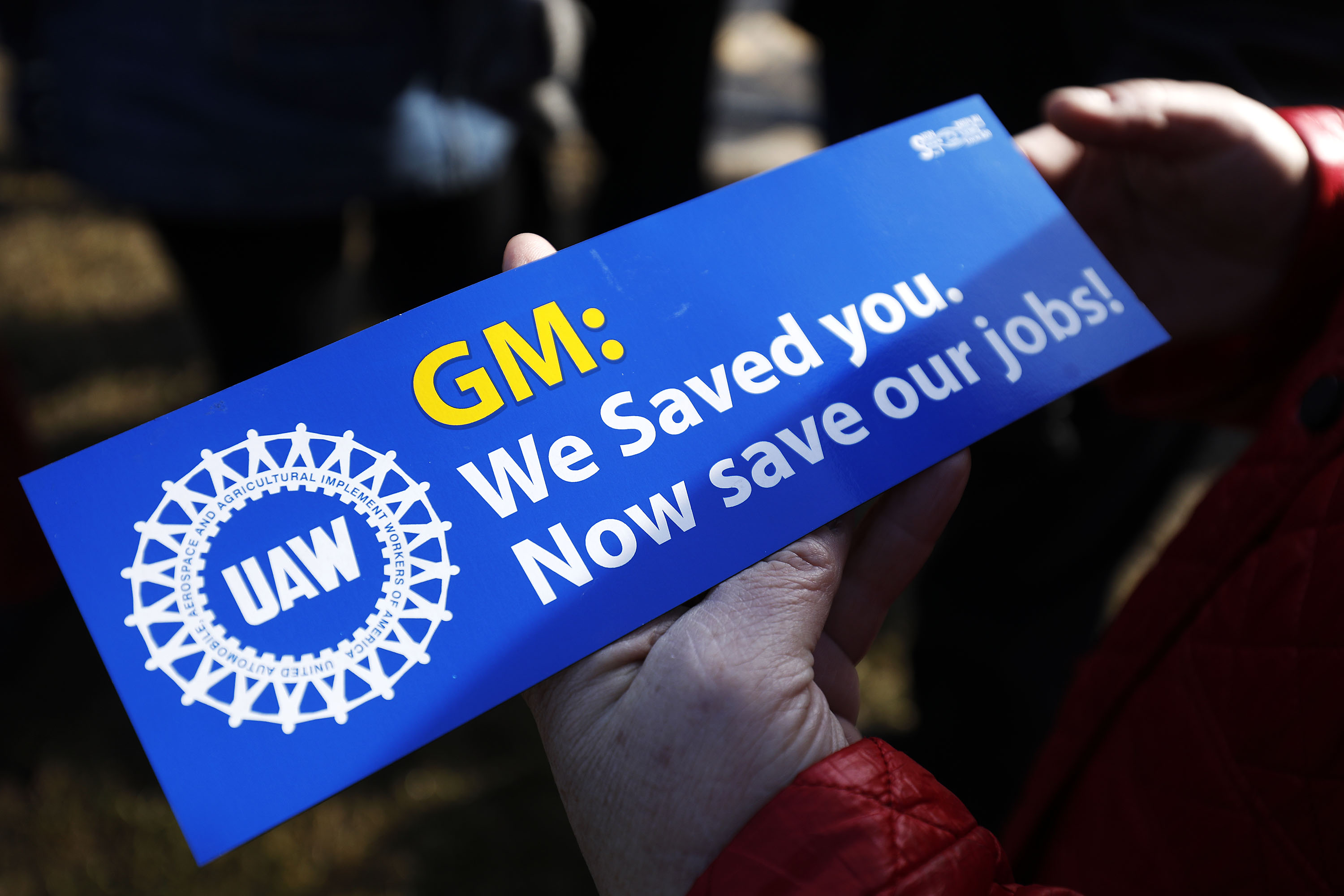 United Auto Workers members hold a prayer vigil at the General Motors Warren Transmission Operations Plant on Feb. 22, 2019, in Warren, Mich. Almost 300 people were being laid off at the plant as a result of GM's decision to idle the Warren facility. (Credit: Bill Pugliano/Getty Images)