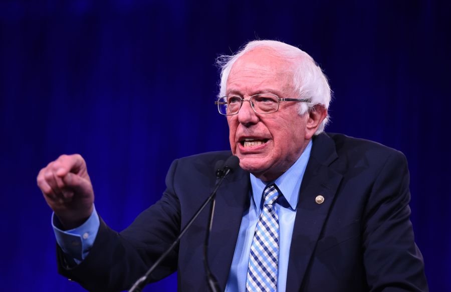 2020 Democratic Presidential hopeful Senator for Vermont Bernie Sanders speaks on-stage during the Democratic National Committee's summer meeting in San Francisco, California on August 23, 2019. (Credit: JOSH EDELSON/AFP/Getty Images)