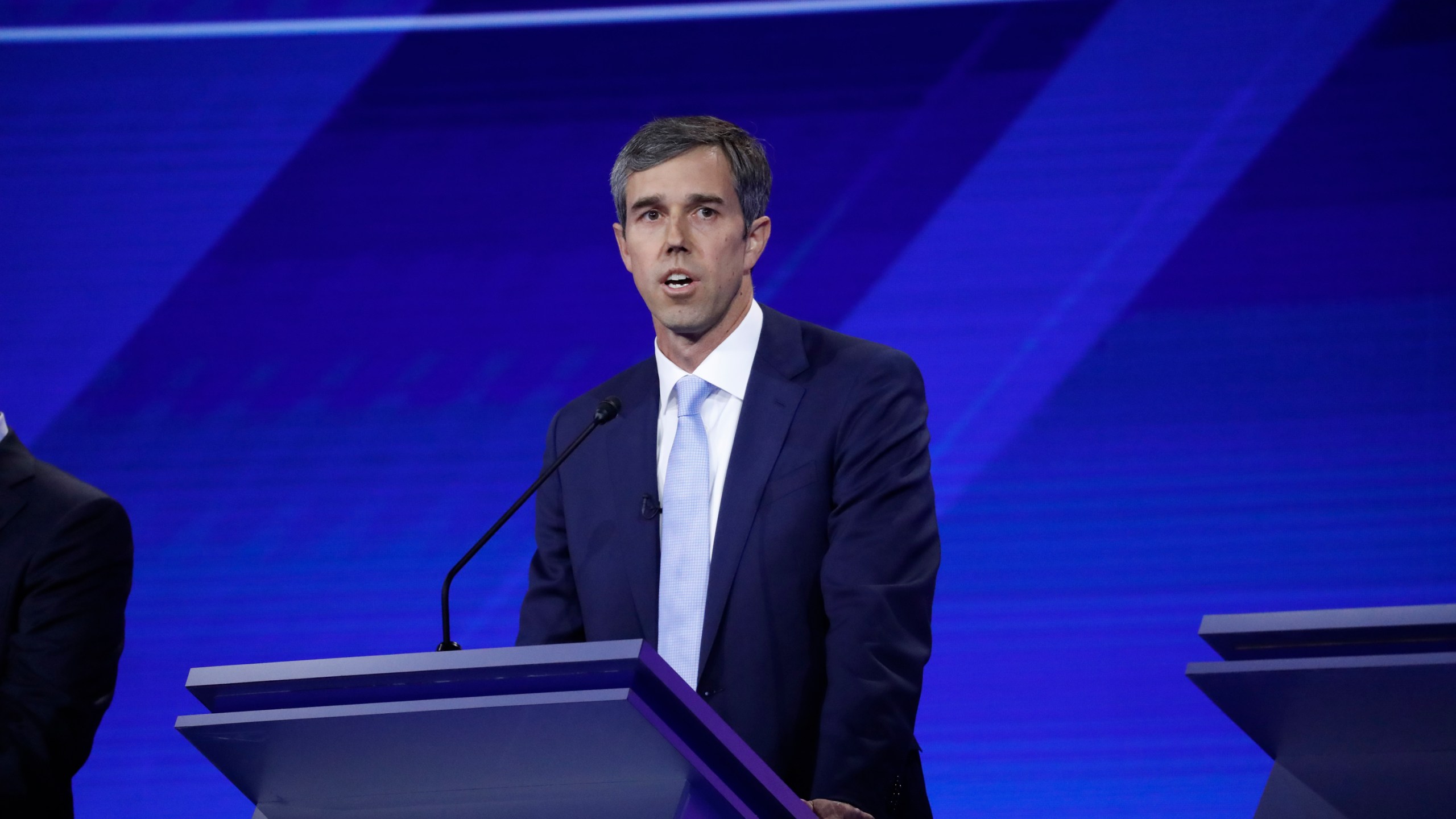 Beto O'Rourke speaks at the Democratic debate from Texas Southern University's Health & PE Center in Houston on Thursday, September 12 on ABC and Univision. (Credit: Heidi Gutman/Walt Disney Television via Getty Images) BETO OROURKE